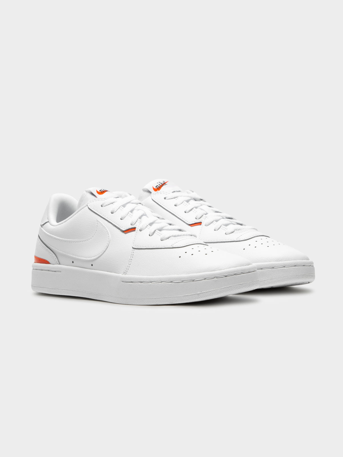 Womens Court Blanc Sneakers in White &amp; Team Orange