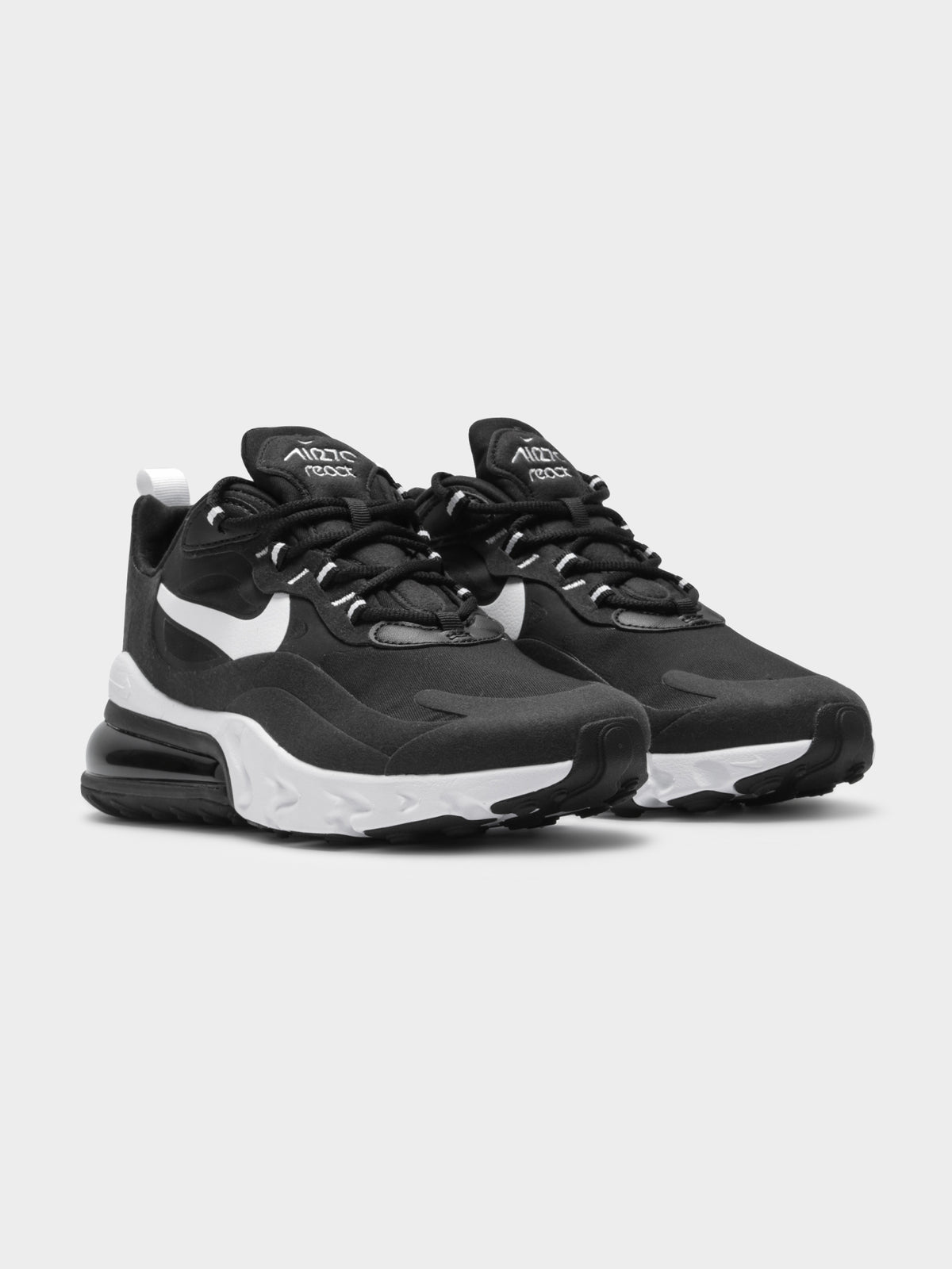 Womens Air Max React 270 Sneakers in Black &amp; White