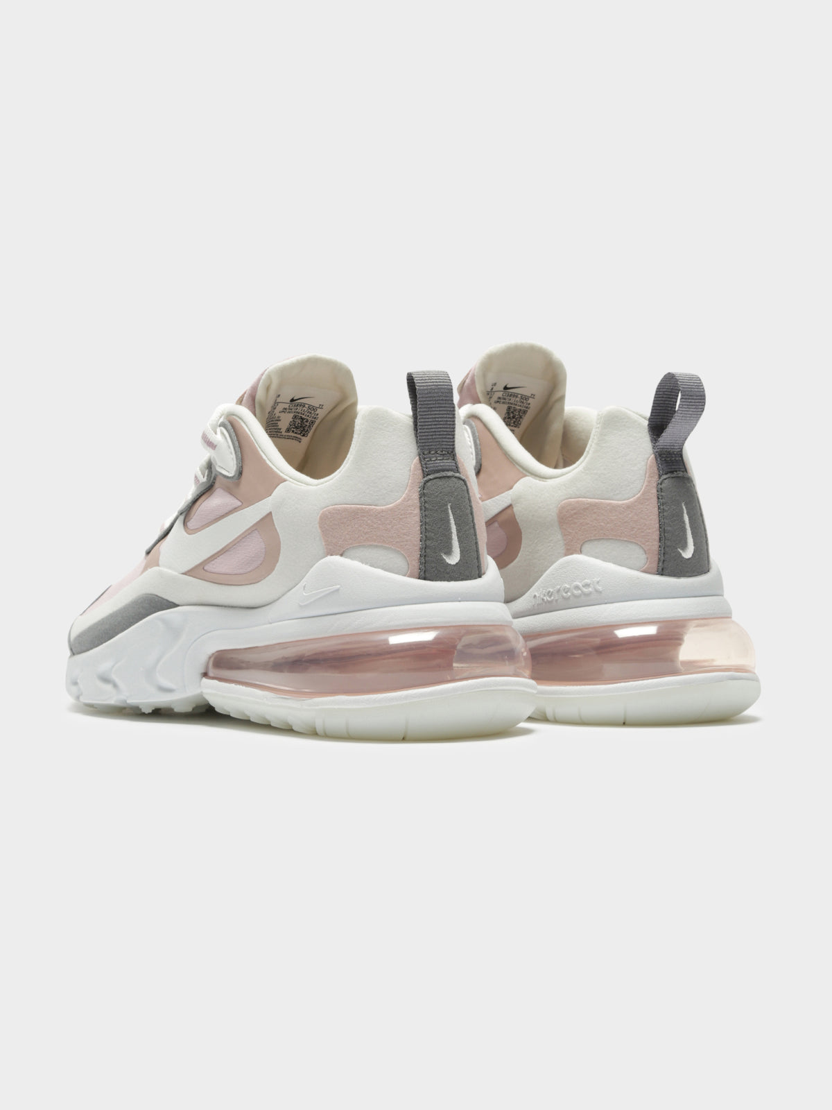 Womens Air Max React 270 Sneakers in Pink, White &amp; Grey