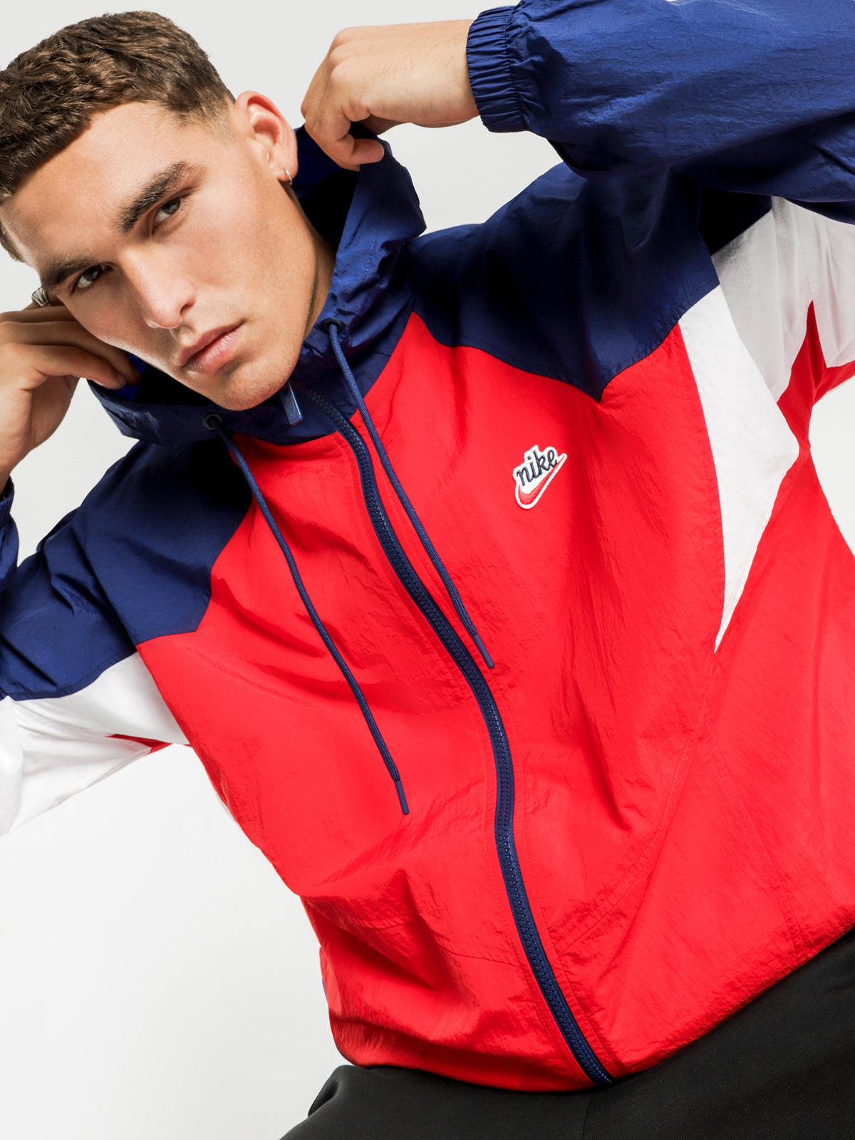 Signature Heritage Windrunner Jacket in Red Blue &amp; White