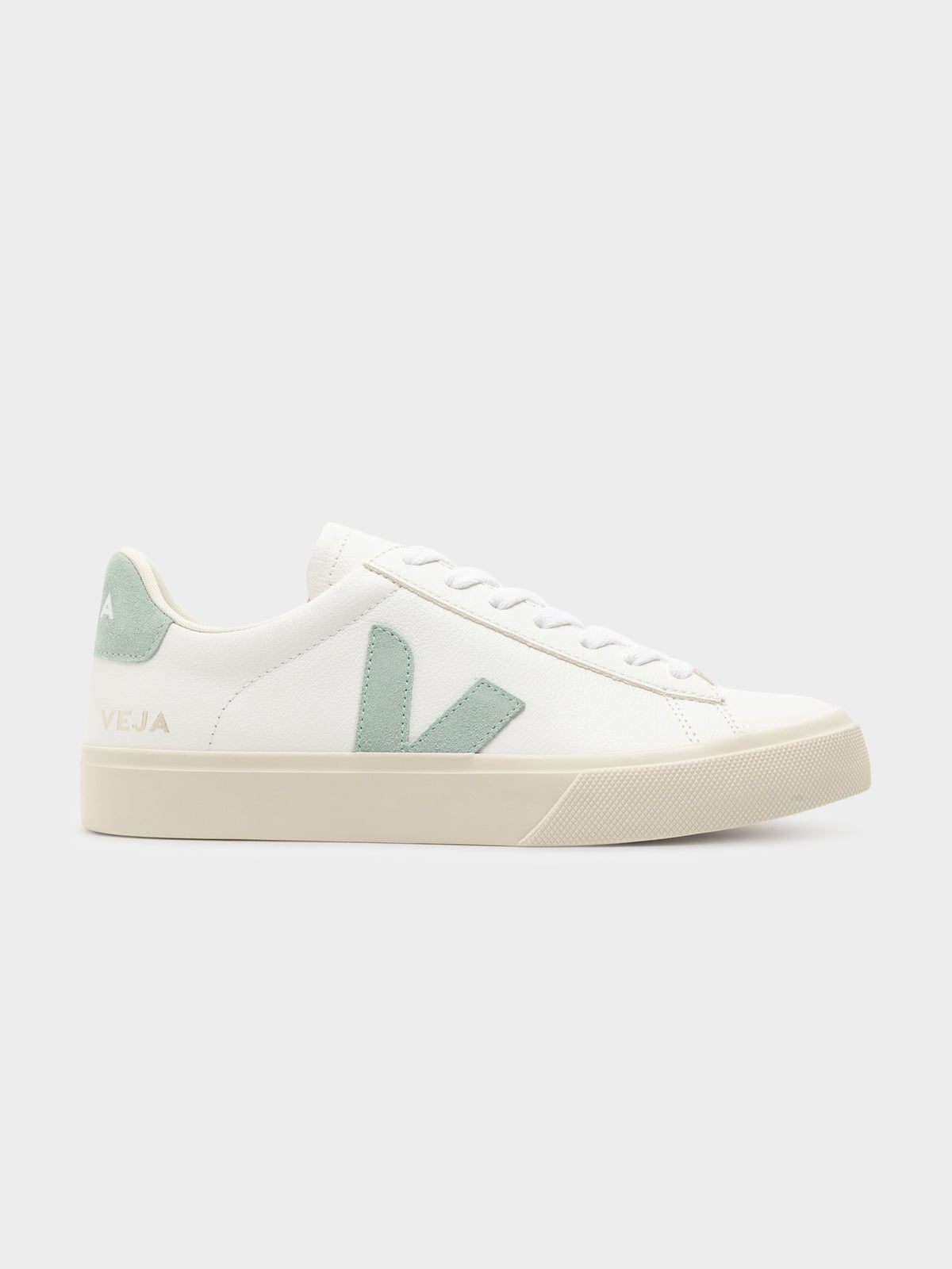Womens Campo Leather Suede Sneaker in Extra White &amp; Matcha