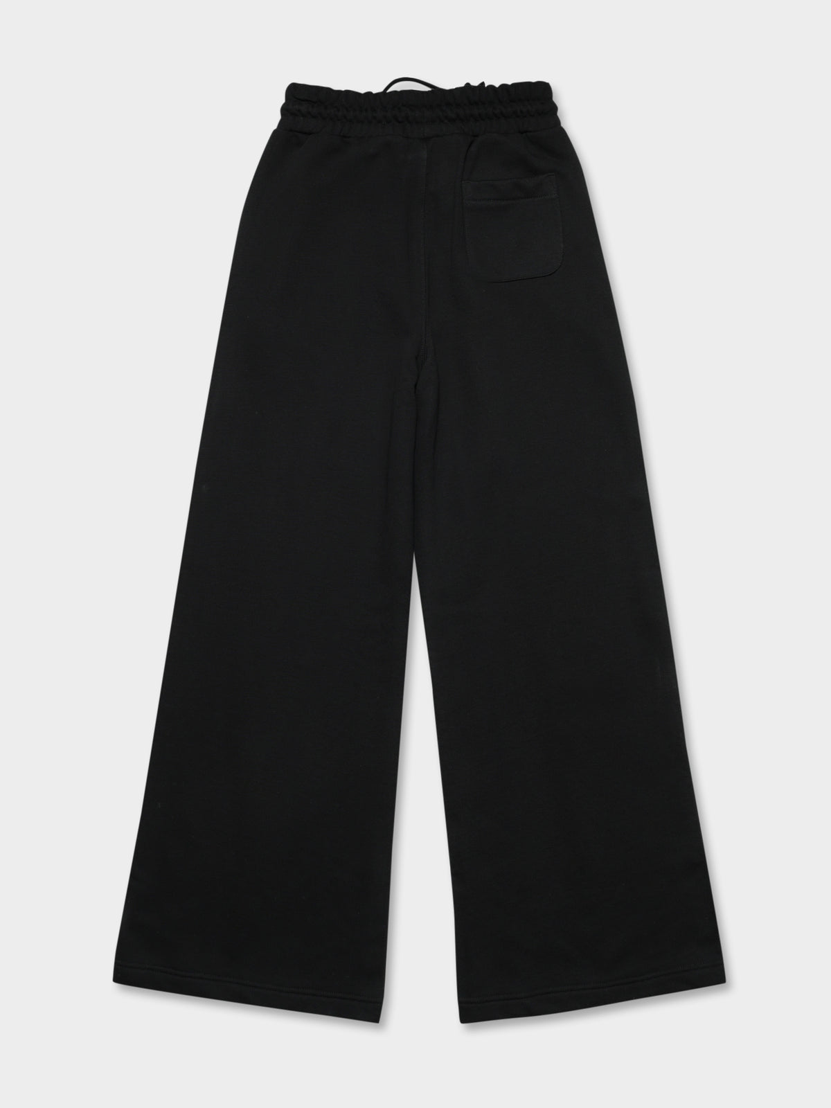 Reverse Weave Small C Wide Joggers in Black