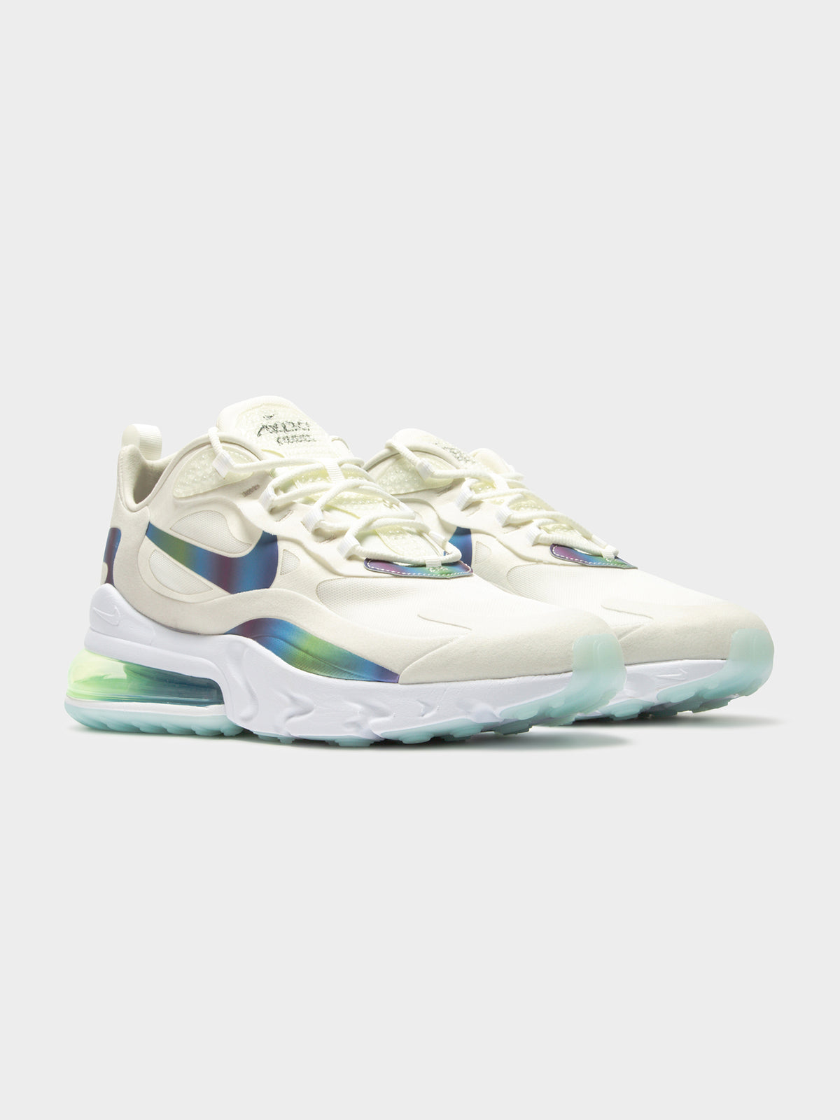Mens Air Max 270 React Sneakers in White &amp; Blue