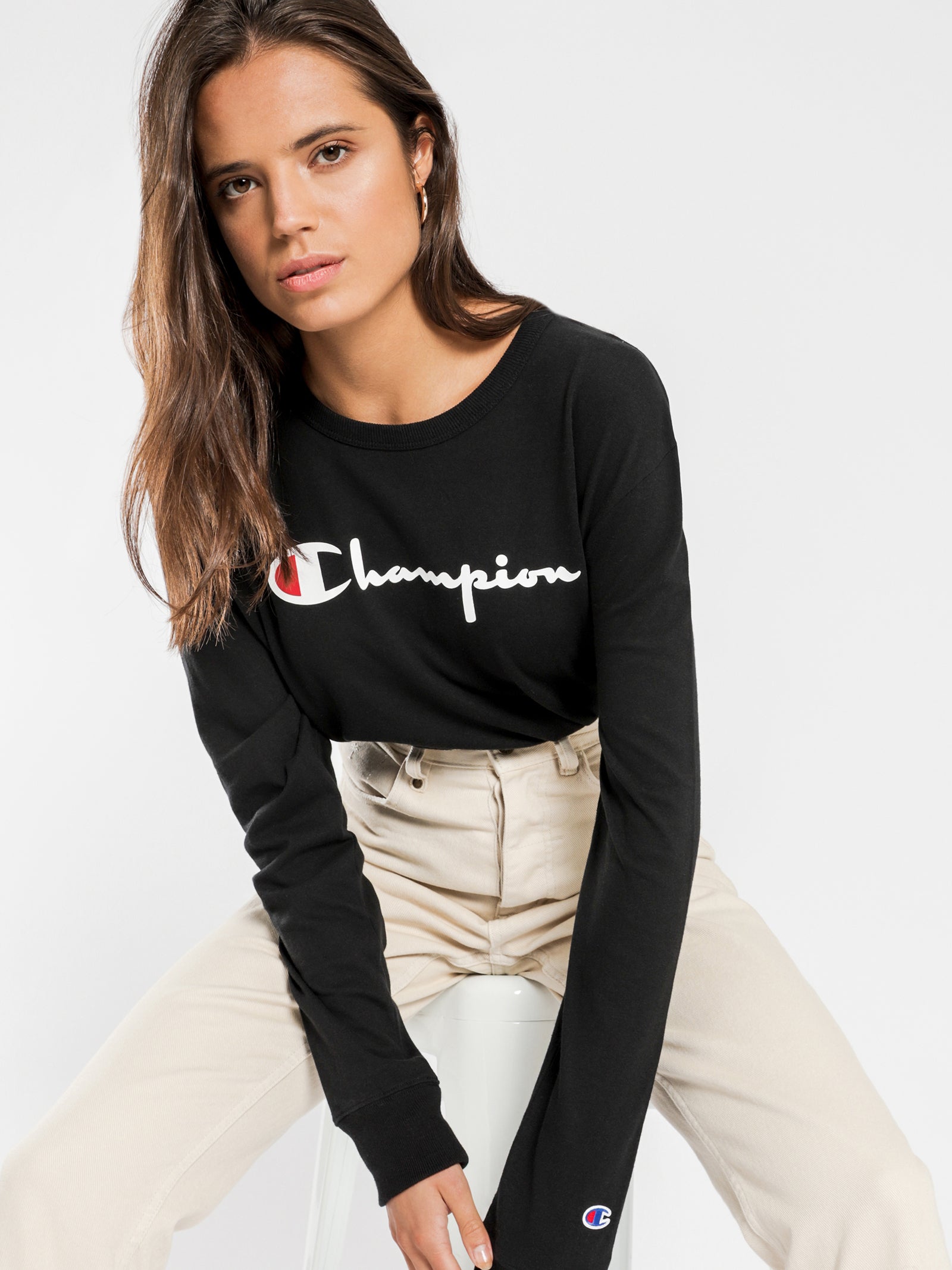 Champion The Boyfriend Long Sleeve T-Shirt Black