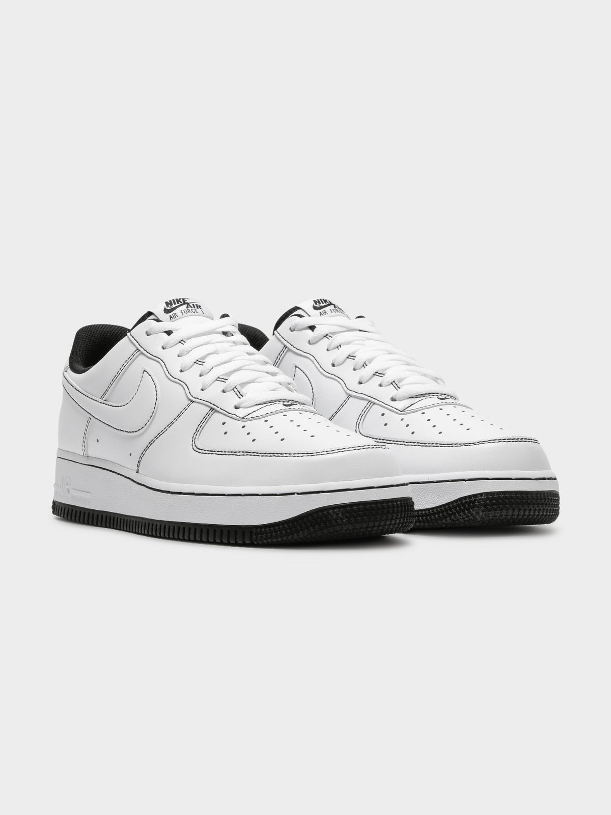Mens Air Force 1 &#39;07 Sneakers in White &amp; Black