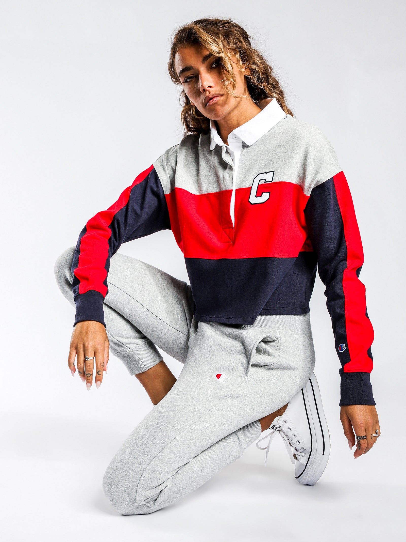 Champion Cropped Rugby Polo Jersey Red Glue Store