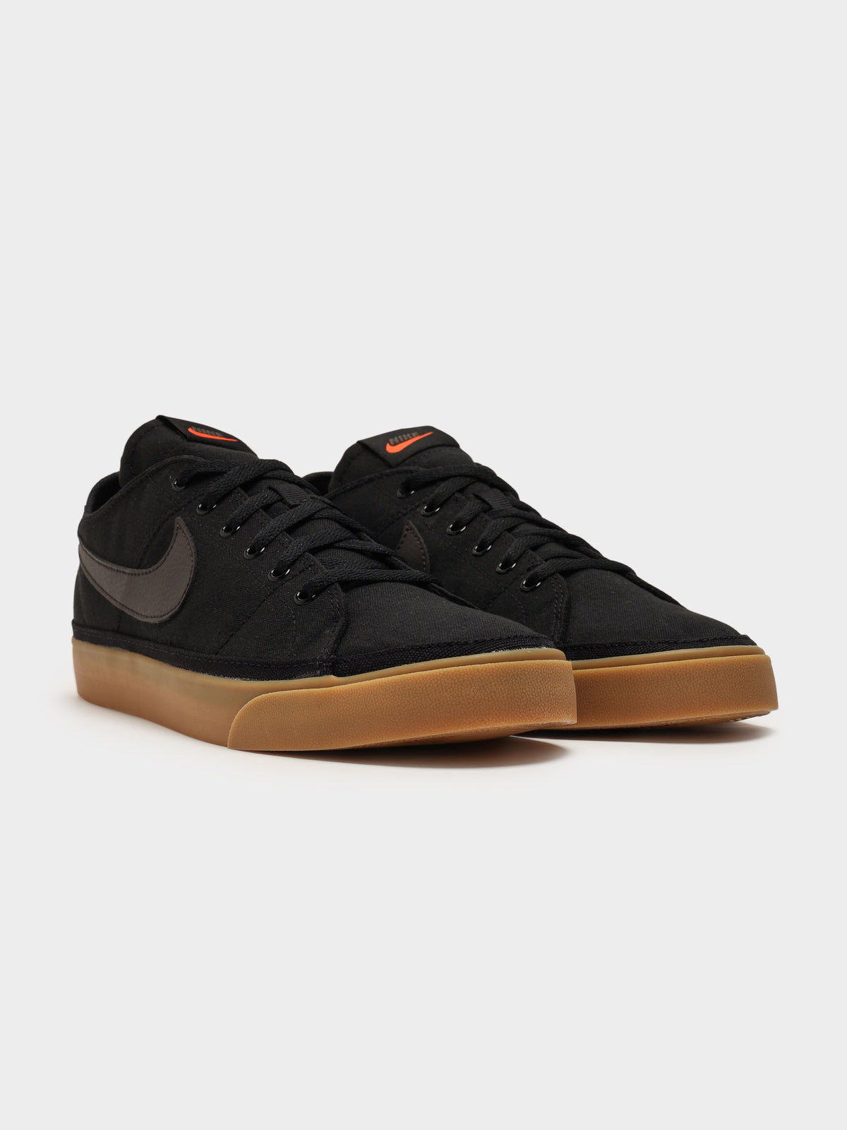 Mens Nike Court Legacy Sneakers in Black &amp; Gum