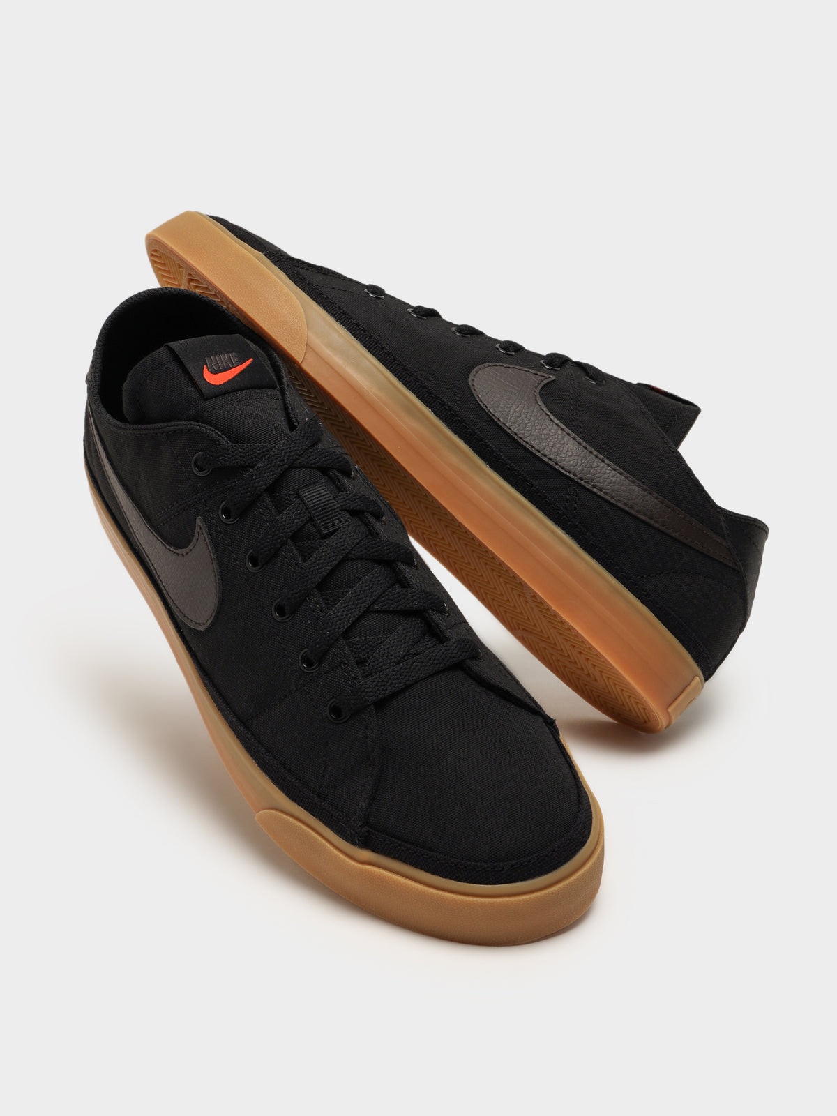 Mens Nike Court Legacy Sneakers in Black &amp; Gum