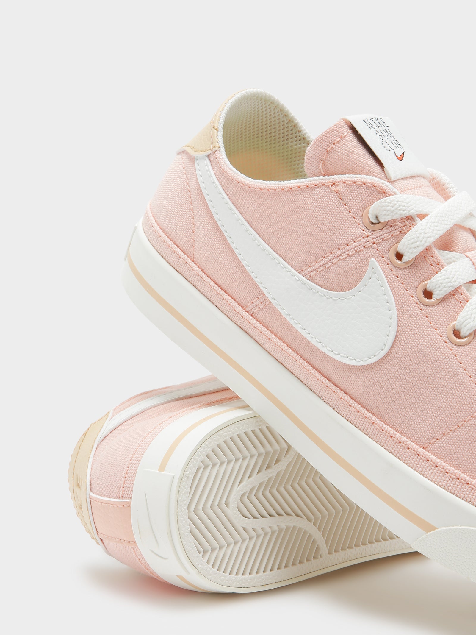 Nike Womens Court Legacy Canvas Sneakers Pink/White