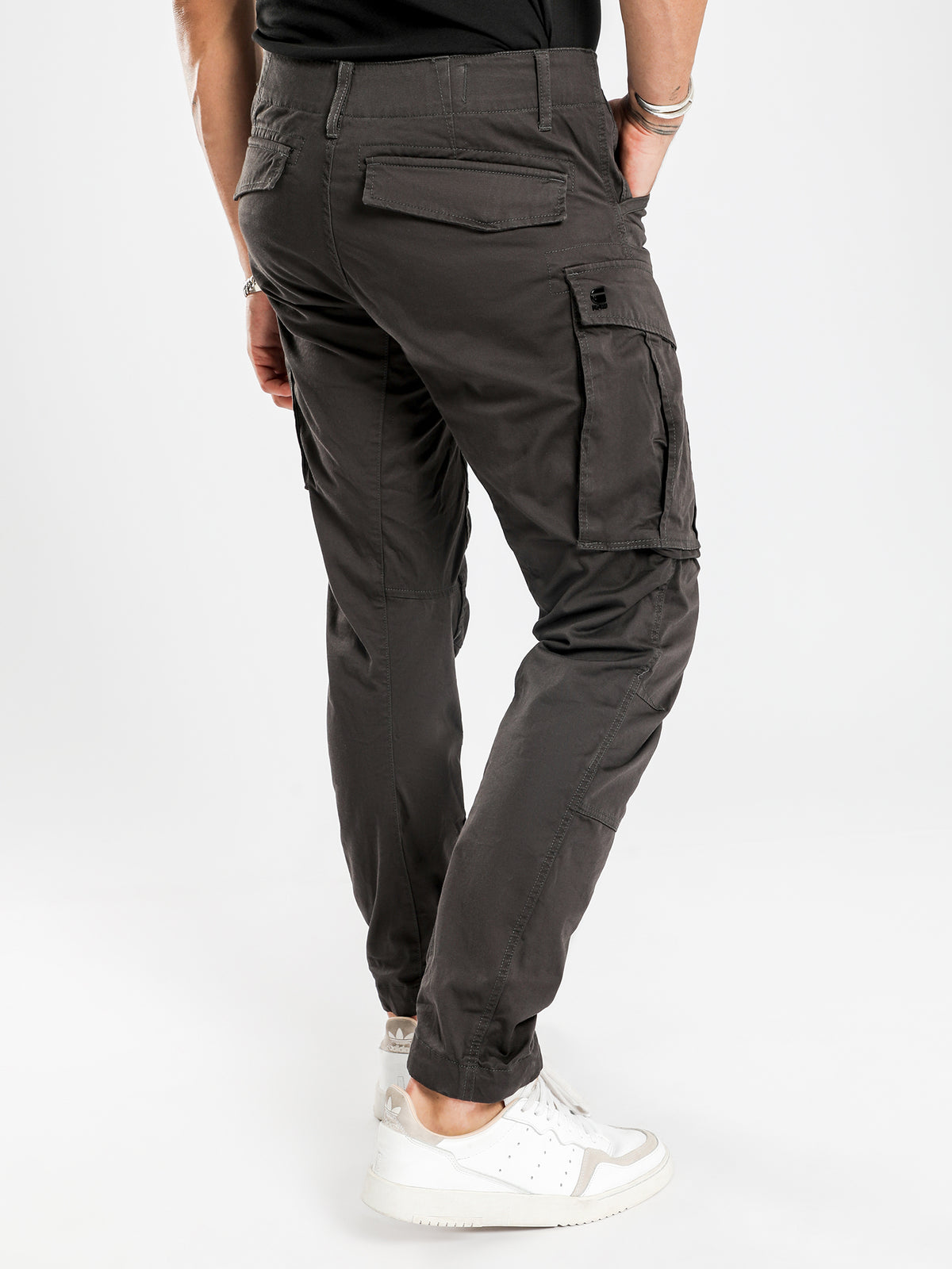 Rovic Zip 3D Tapered Cargo Pants in Raven Grey