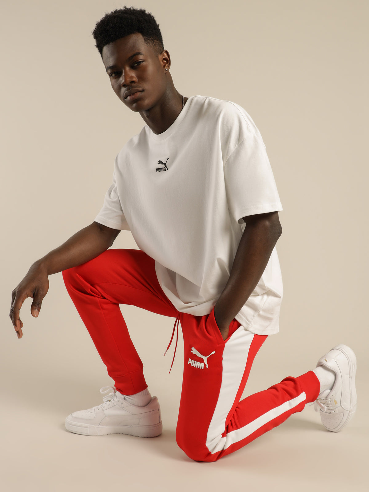 Iconic T7 Track Pants in Red