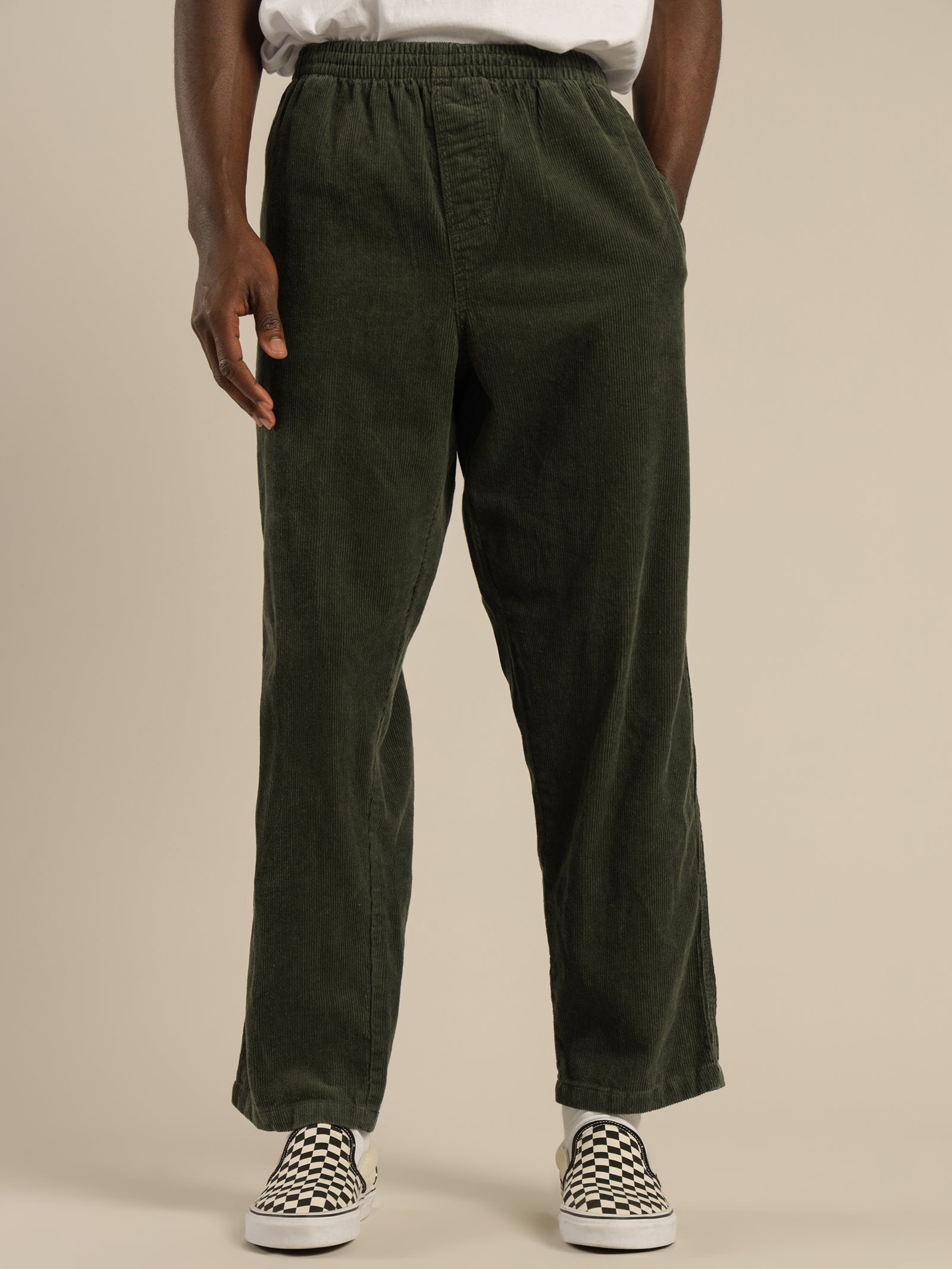 Stussy Cord Relaxed Pant in Dark Green Dark green | Glue Store 