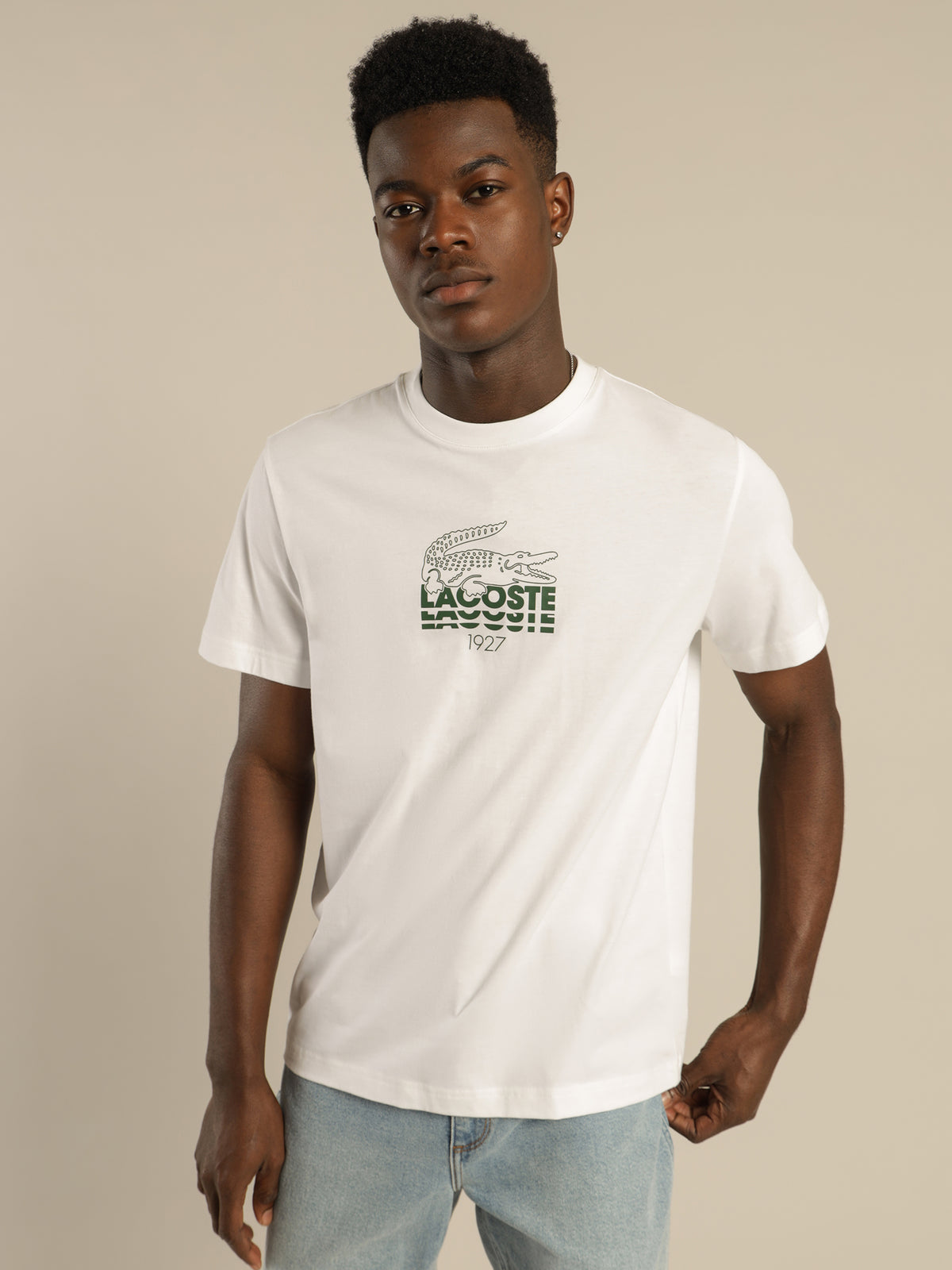 Lifestyle Logo Croc T-Shirt in White