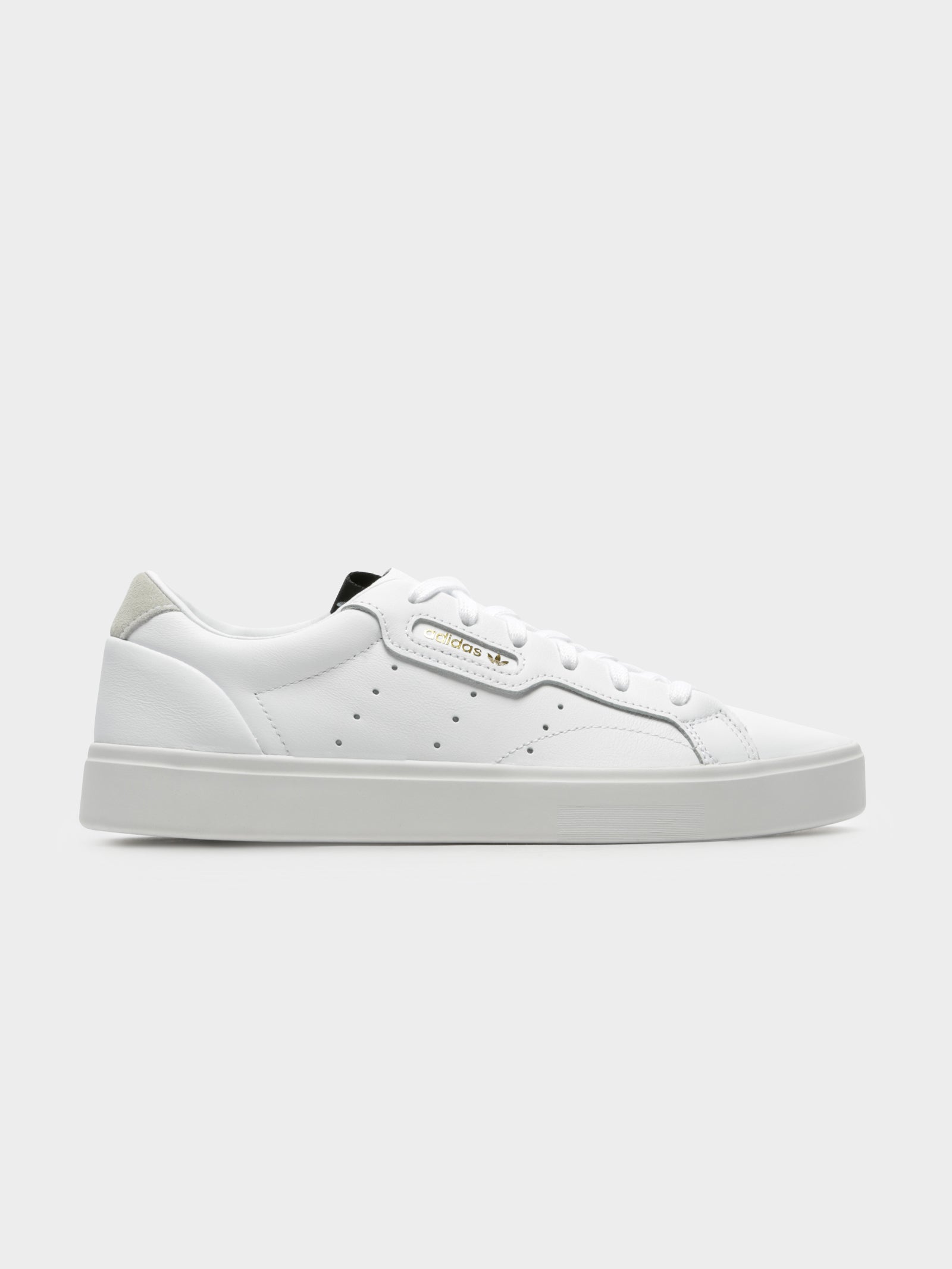 Adidas Womens Sleek Leather Sneakers White/White