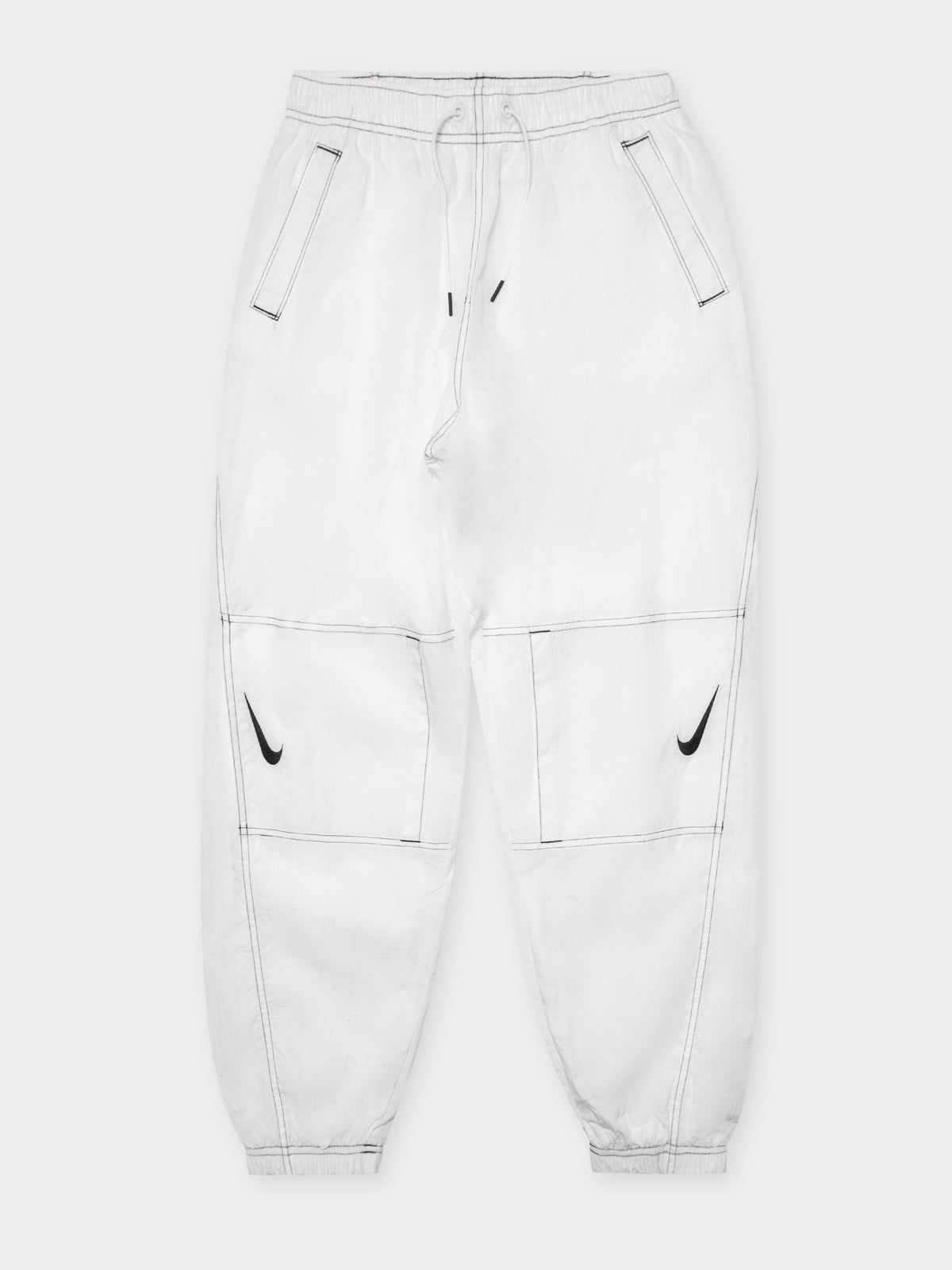 NSW Repel Swoosh Track Pants in White &amp; Black