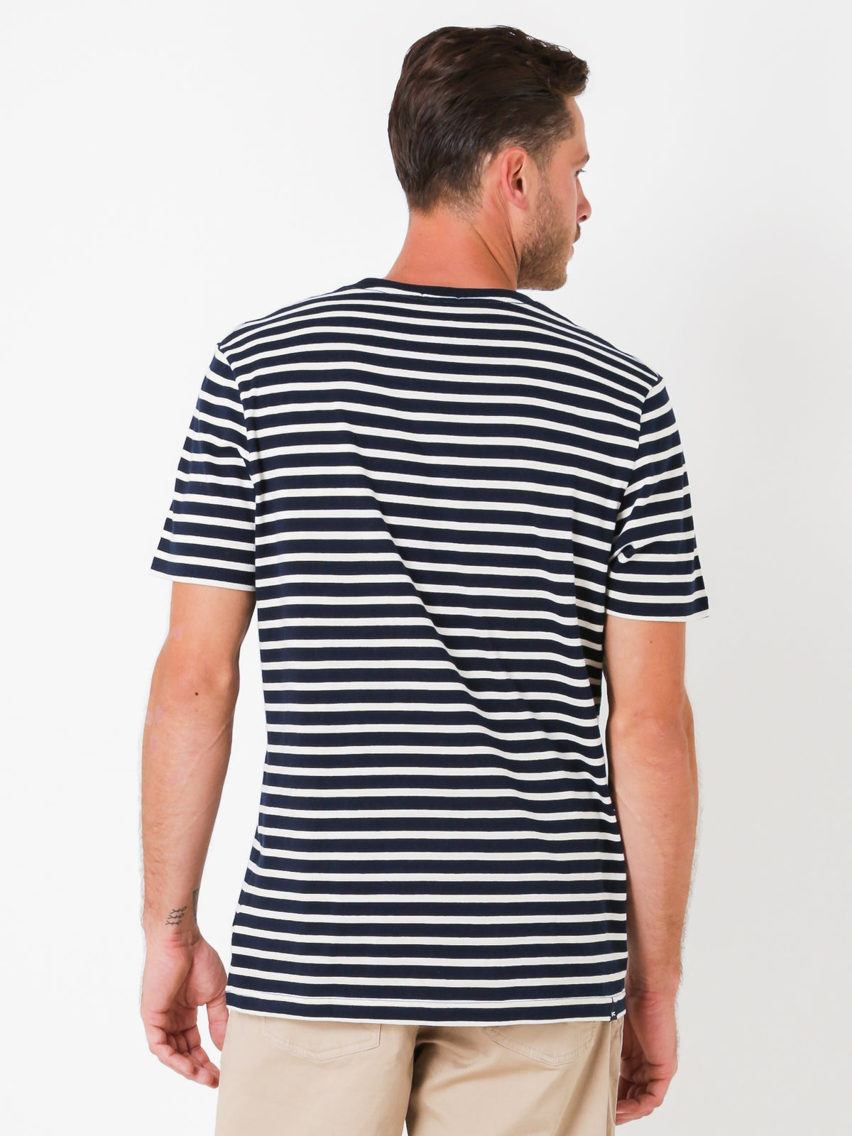 Stripe Pocket T-Shirt in Dark Navy