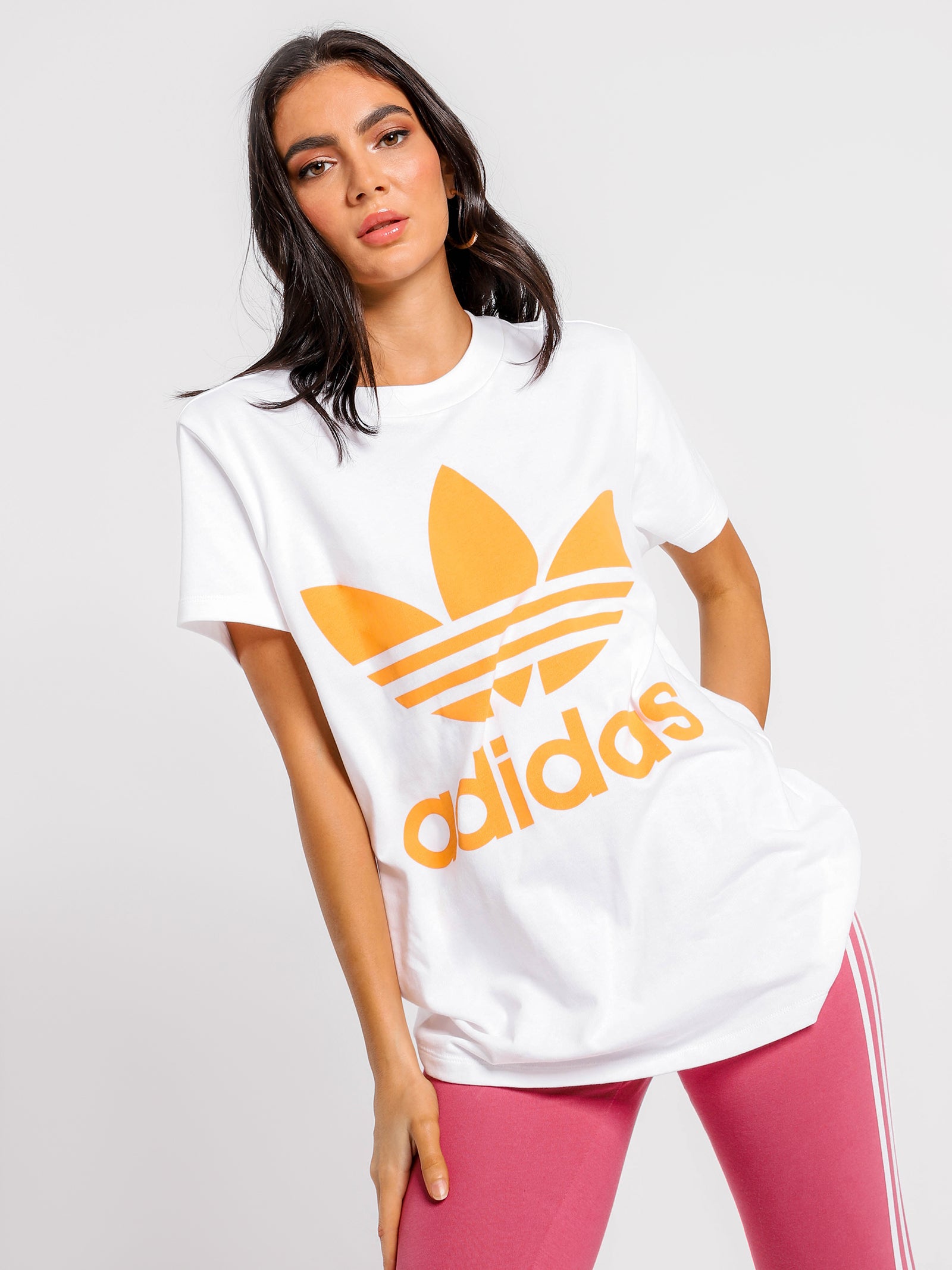 white and gold adidas t shirt