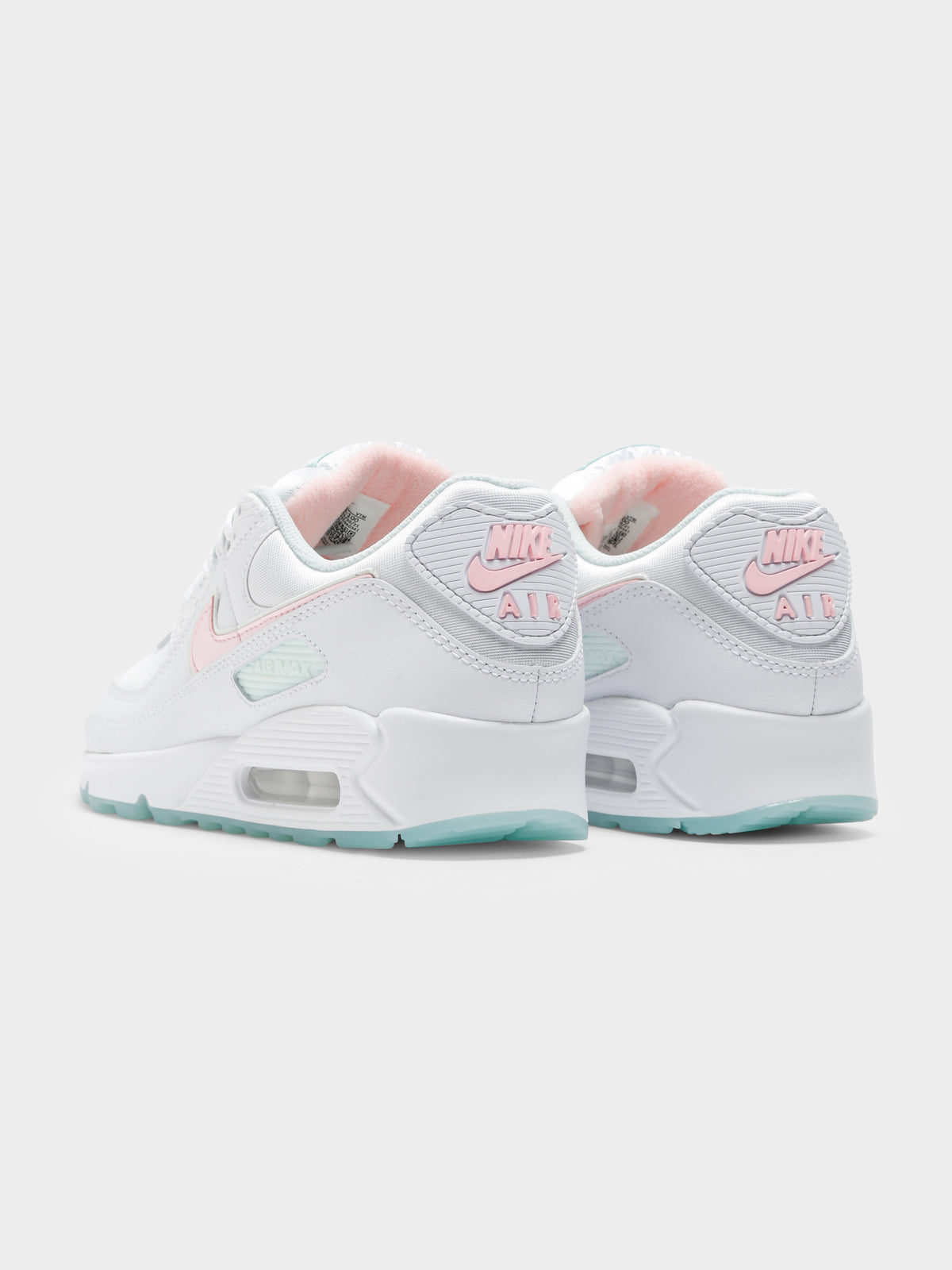 Womens Air Max 90 Sneakers in White &amp; Arctic Punch