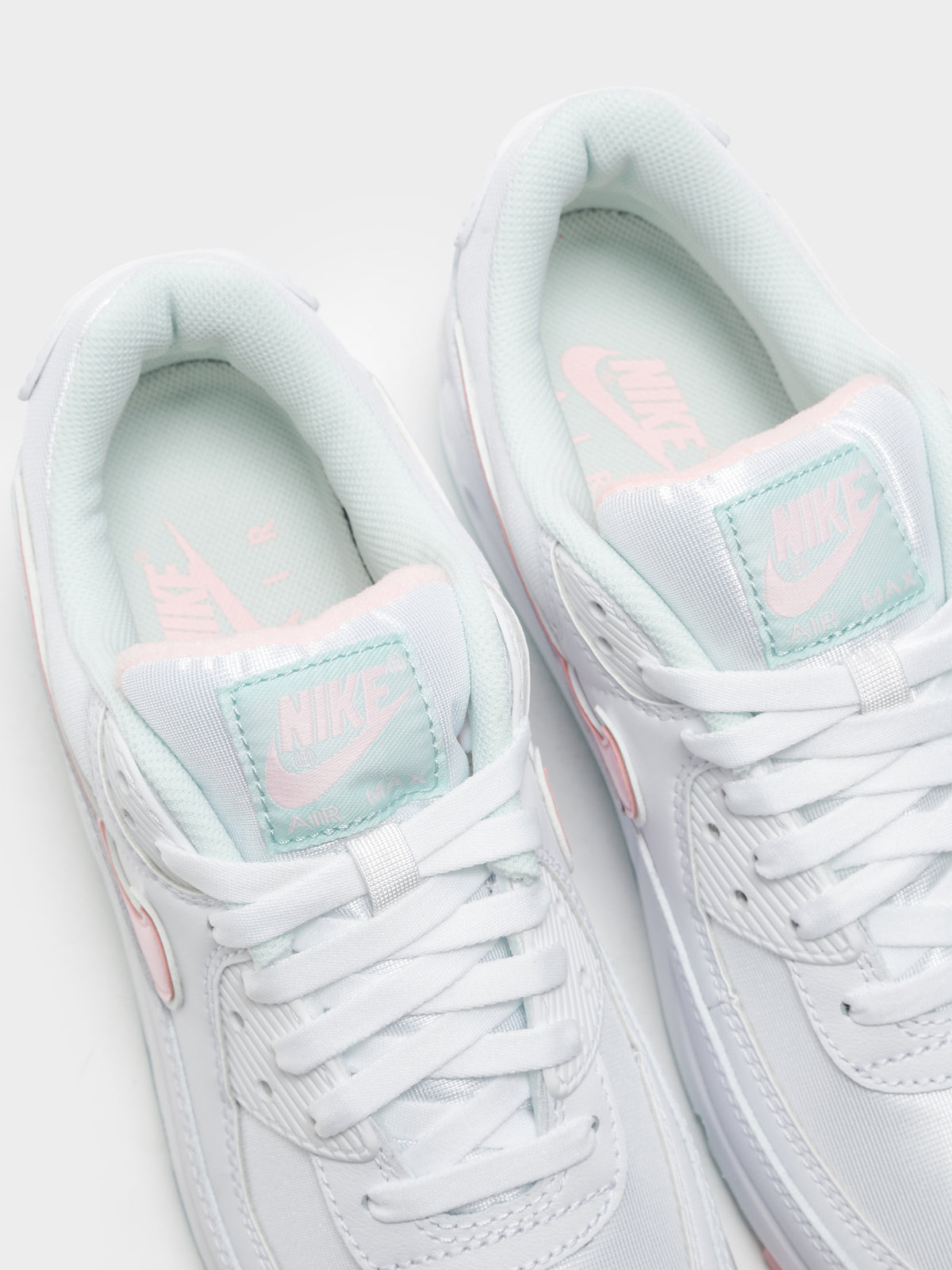 Womens Air Max 90 Sneakers in White &amp; Arctic Punch