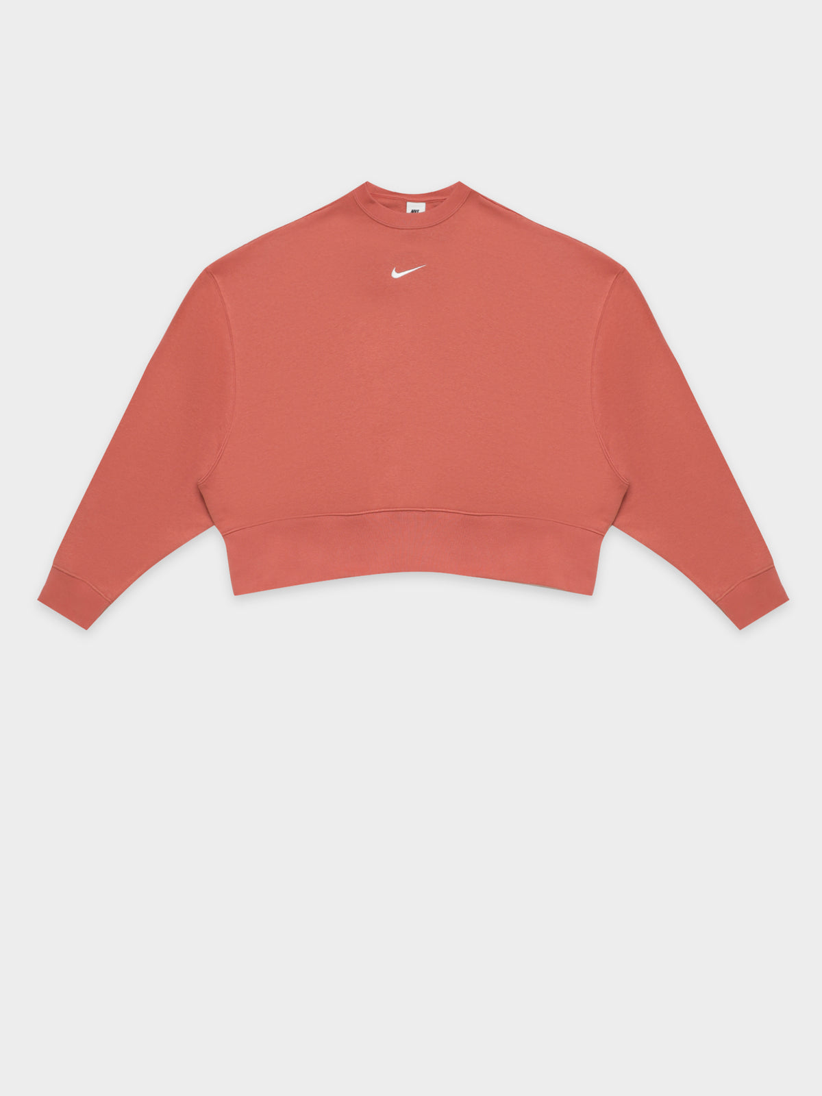 Sportswear Essential Collection Fleece Oversized Crew Sweatshirt in Madder Root Red