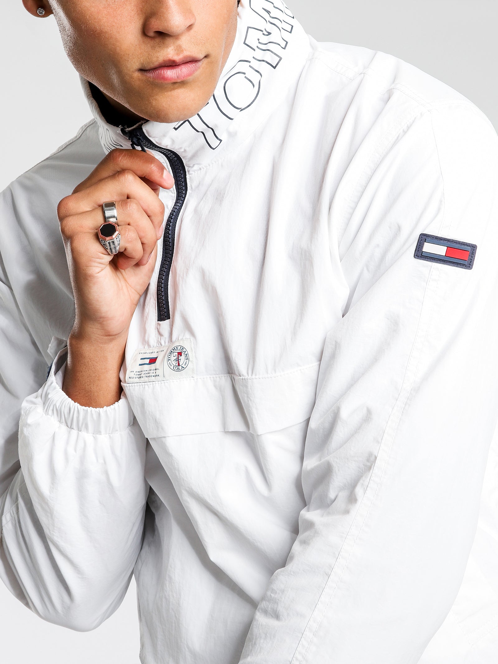 Zipped-Neck Popover Windbreaker