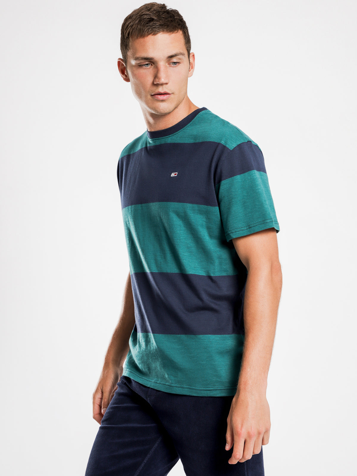 Bold Stripe T-Shirt in Blue &amp; Green