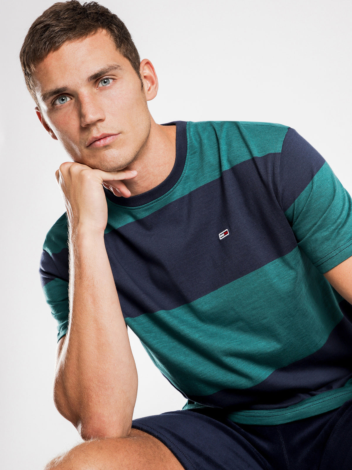 Bold Stripe T-Shirt in Blue &amp; Green