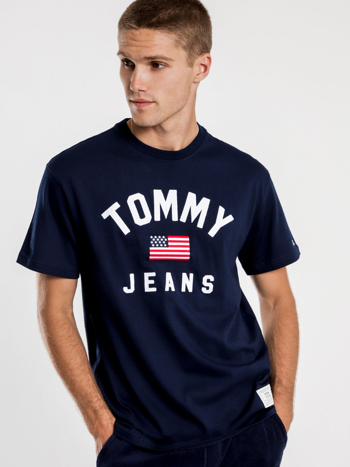 TJM USA Flag T-Shirt in Navy