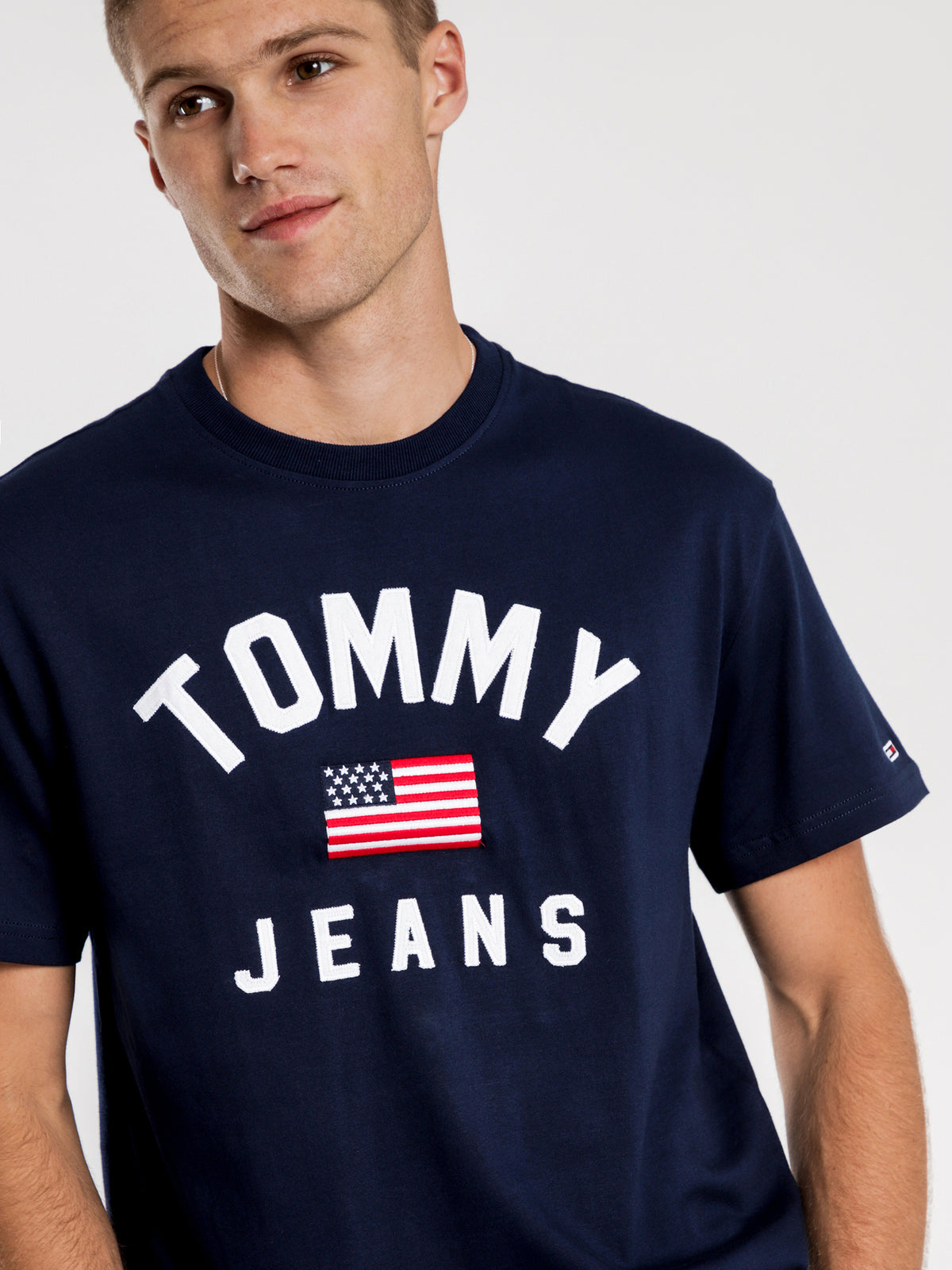 TJM USA Flag T-Shirt in Navy