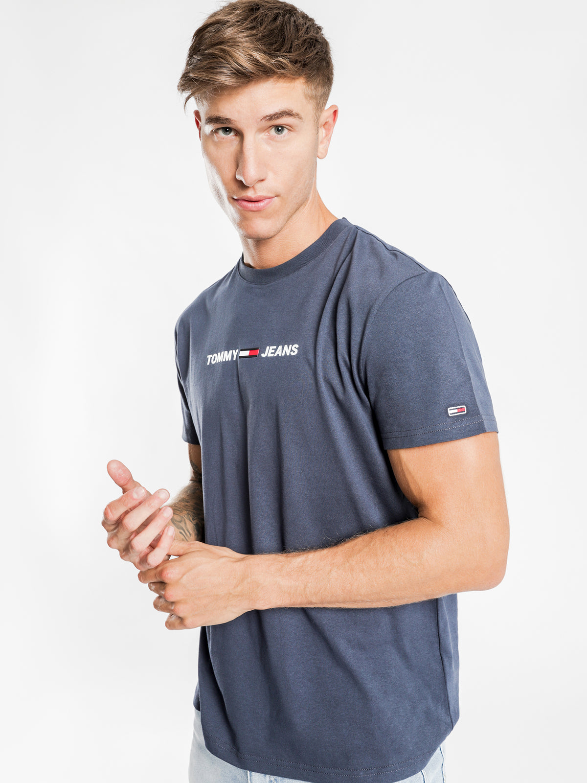 Tommy Hilfiger TJM Straight Small Logo T-Shirt | Navy