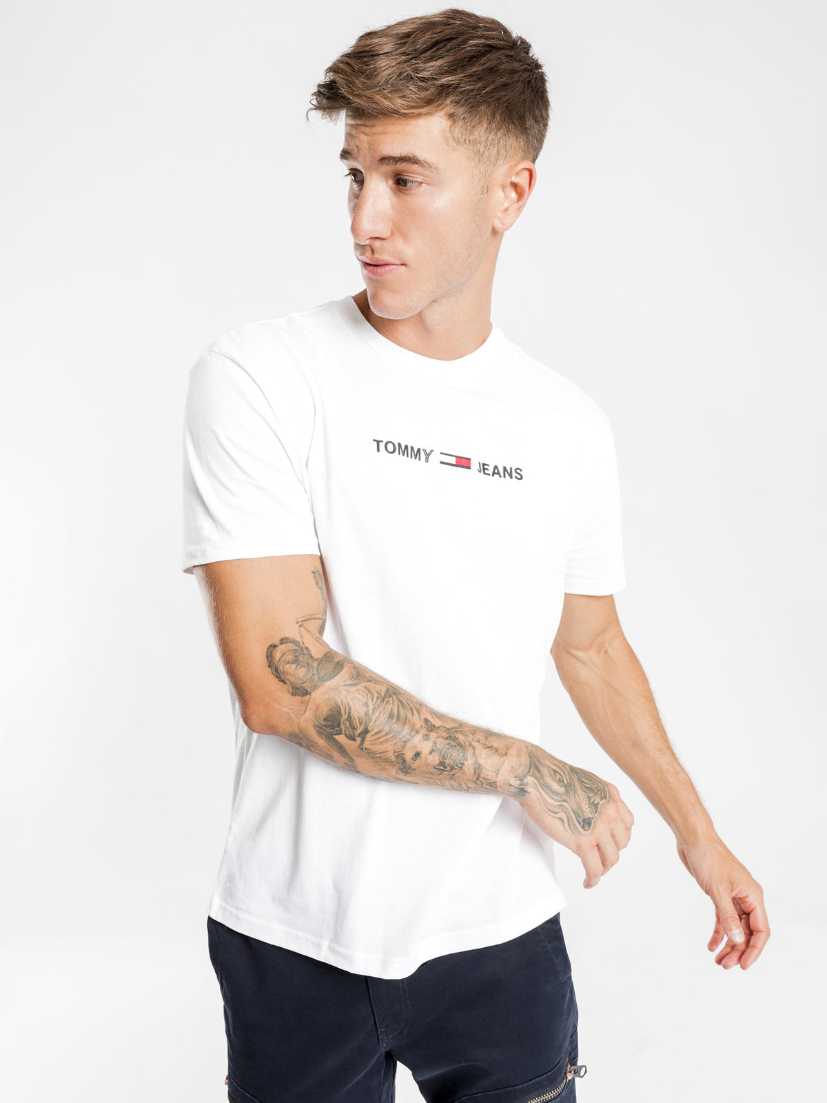 TJM Straight Small Logo T-Shirt in White