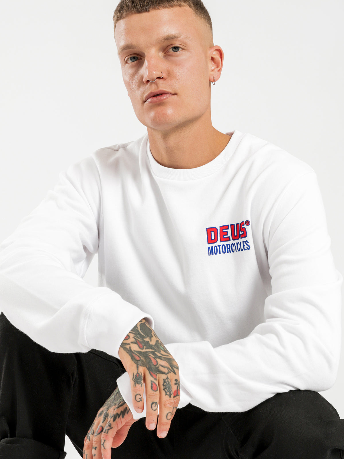 Deus Deus Customs Crew Sweater | White