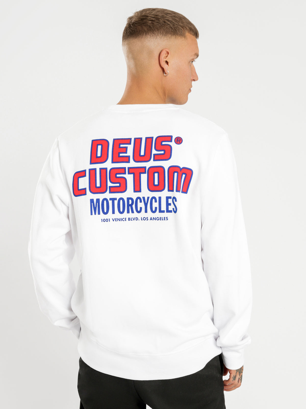 Deus Customs Crew Sweater in White