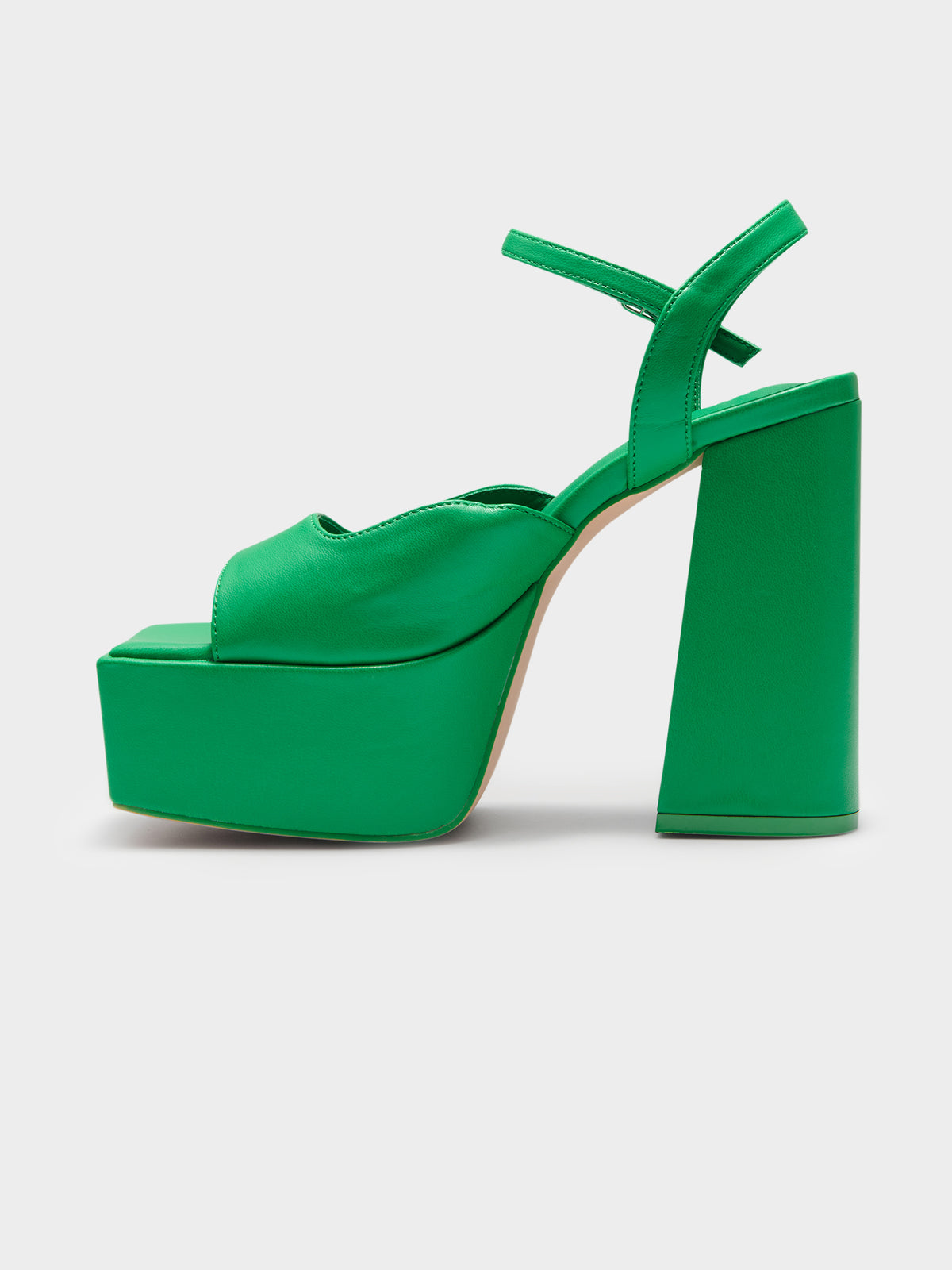 Womens Ella May Ding Dom Satin Strap Sandals in Green