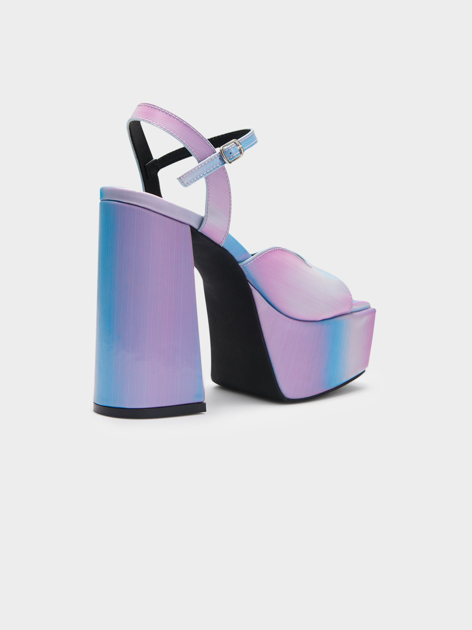 Womens Ella May Ding Dom Satin Strap Sandals in Hologram