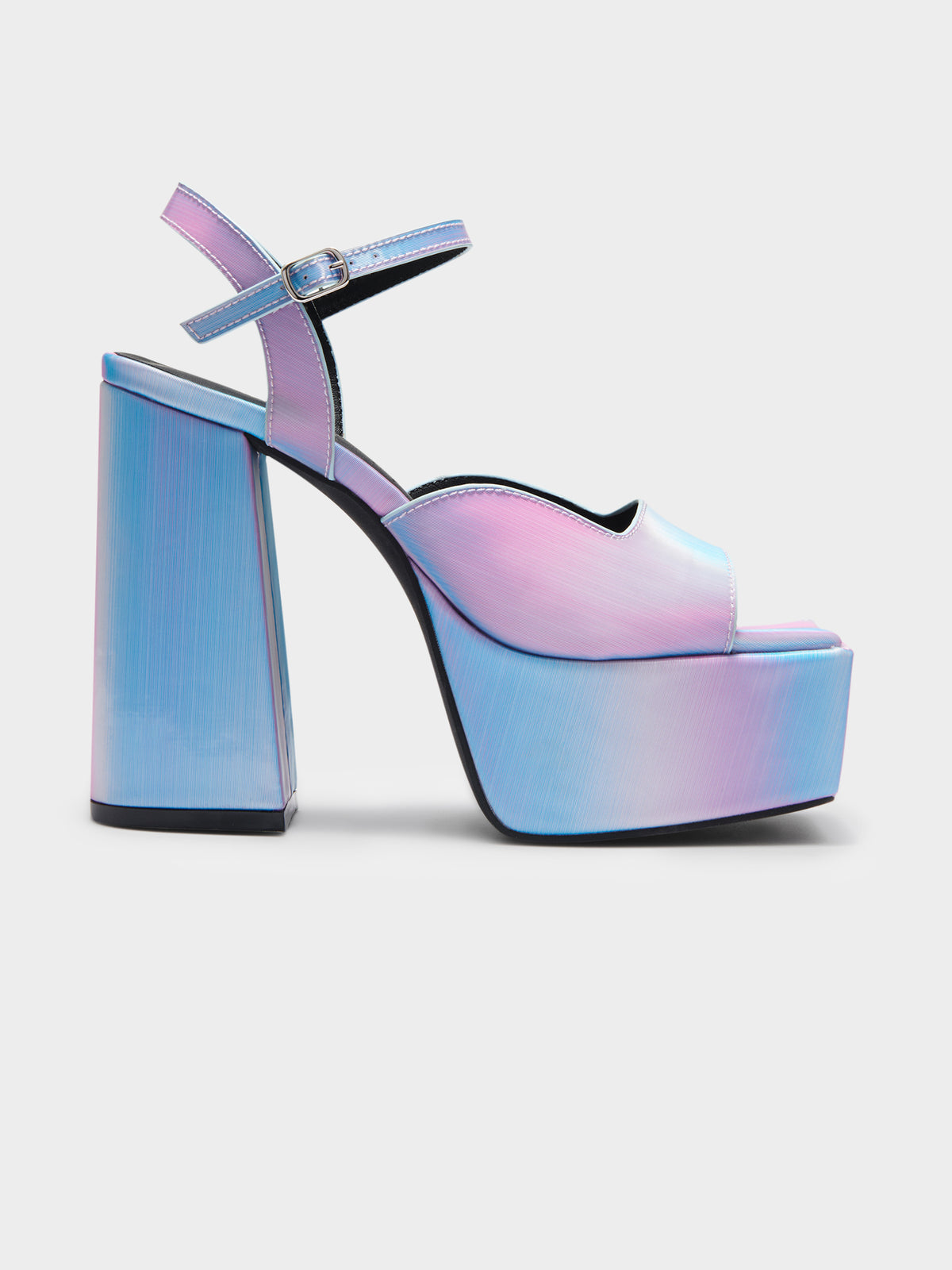 Womens Ella May Ding Dom Satin Strap Sandals in Hologram