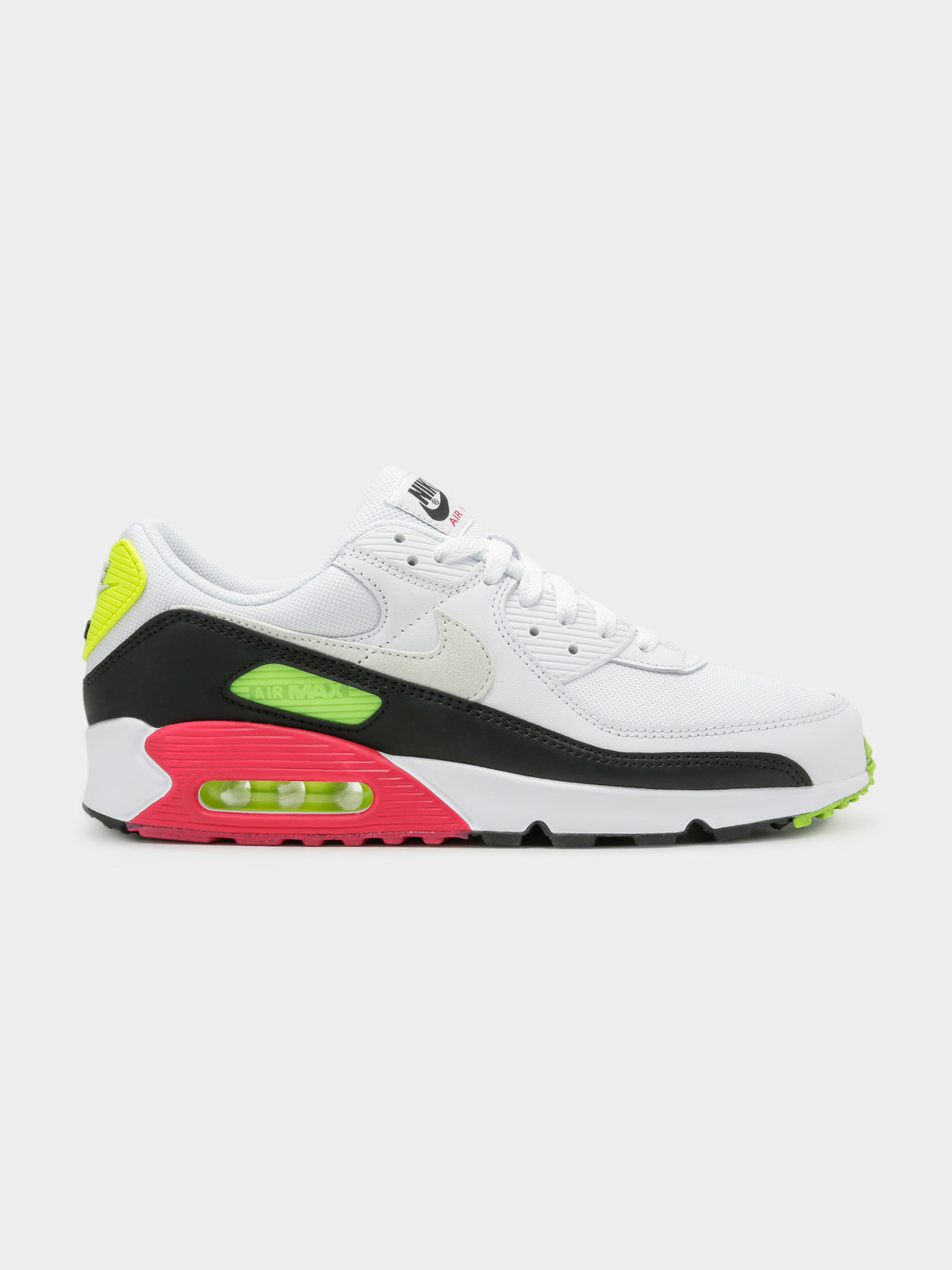 Mens Air Max 90 Sneakers in White &amp; Green