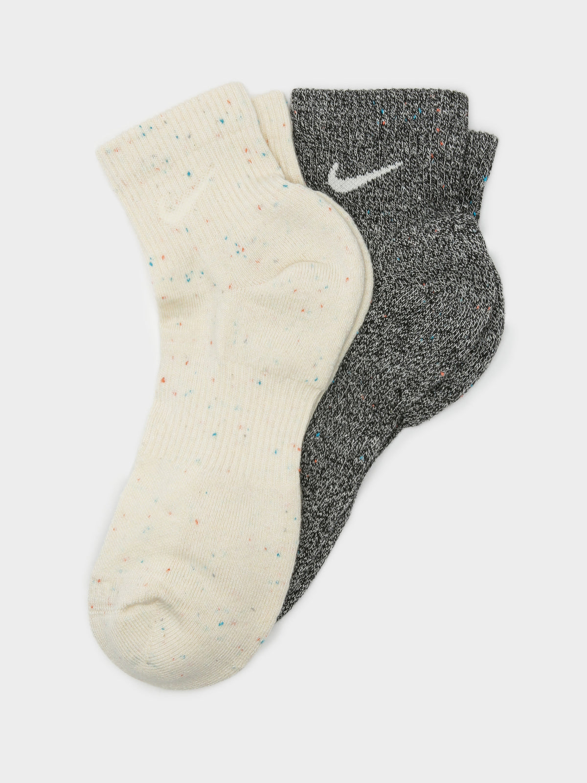 2 Pairs of Everyday Plus Ankle Socks in Cream &amp; Grey