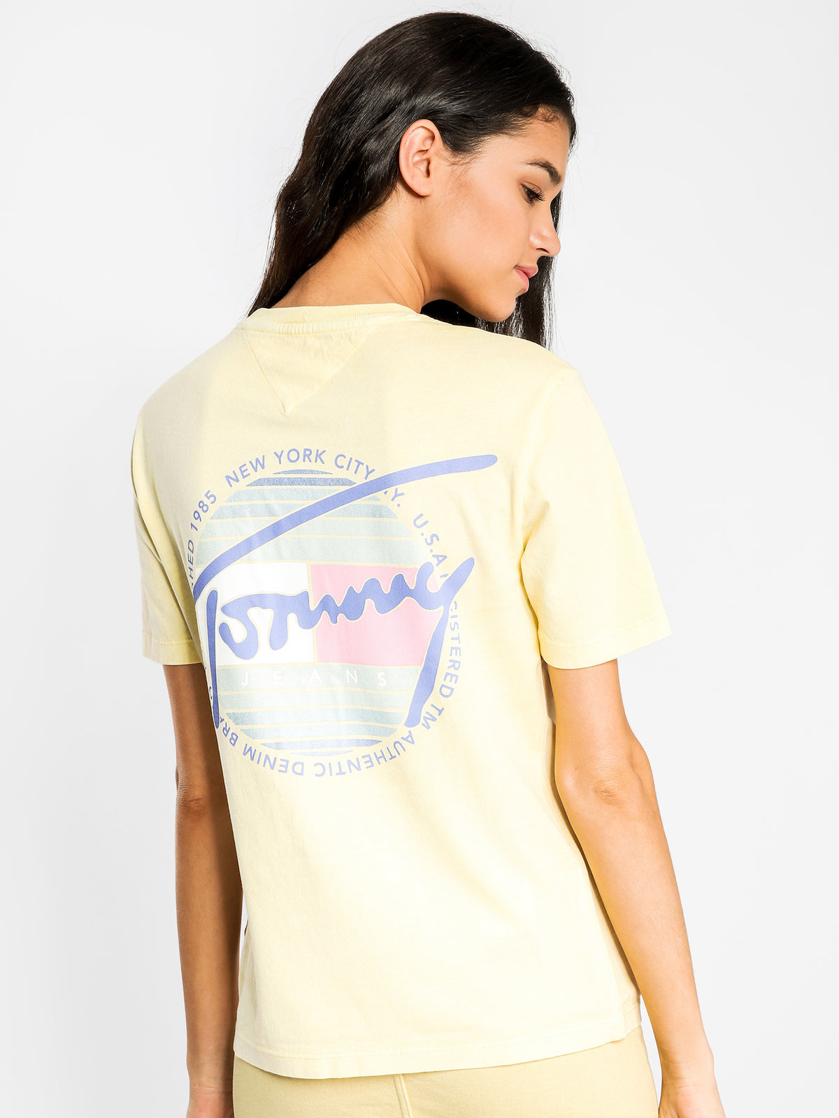 Summer Circle Signature T-Shirt in French Vanilla Yellow