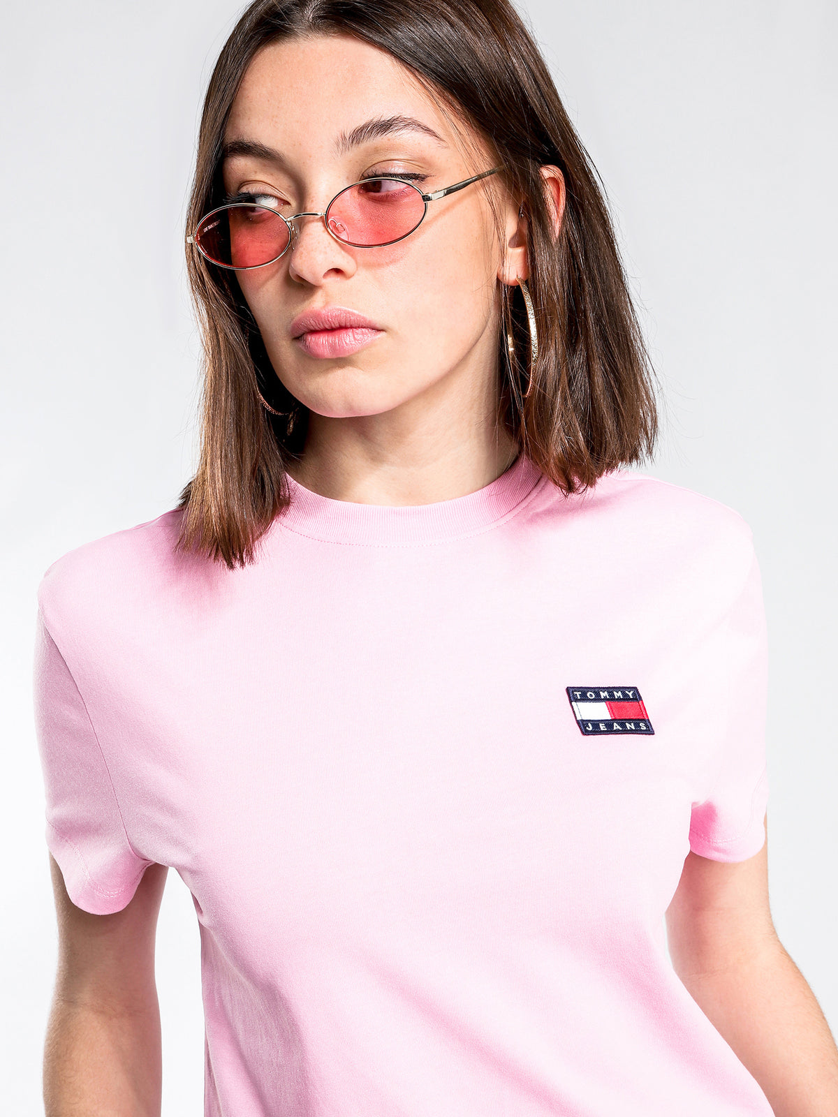 Badge Short Sleeve T-Shirt in Pink