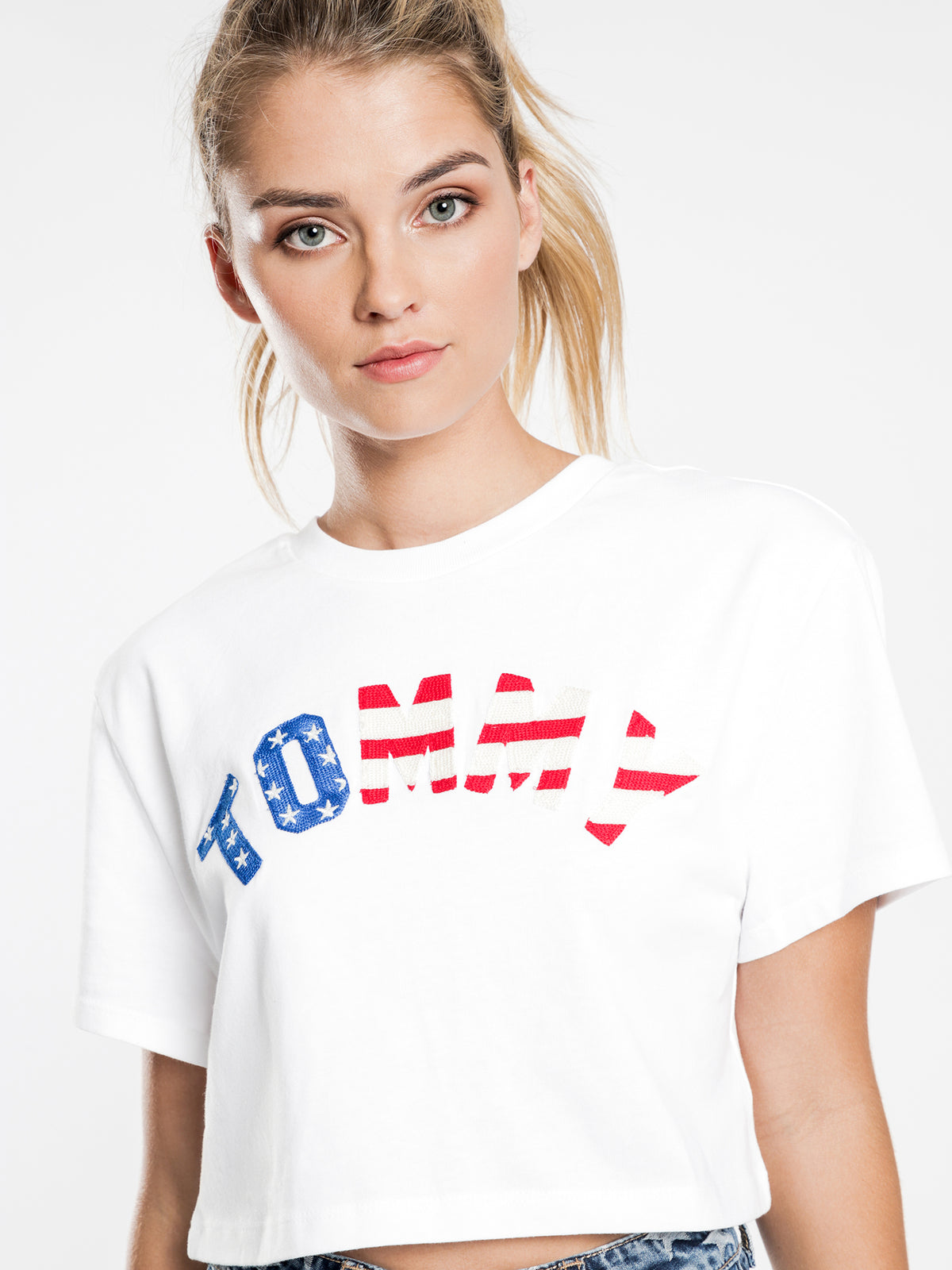 Tommy US Flag T-Shirt in White