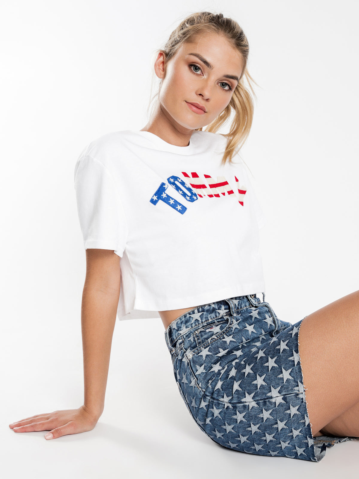 Tommy US Flag T-Shirt in White