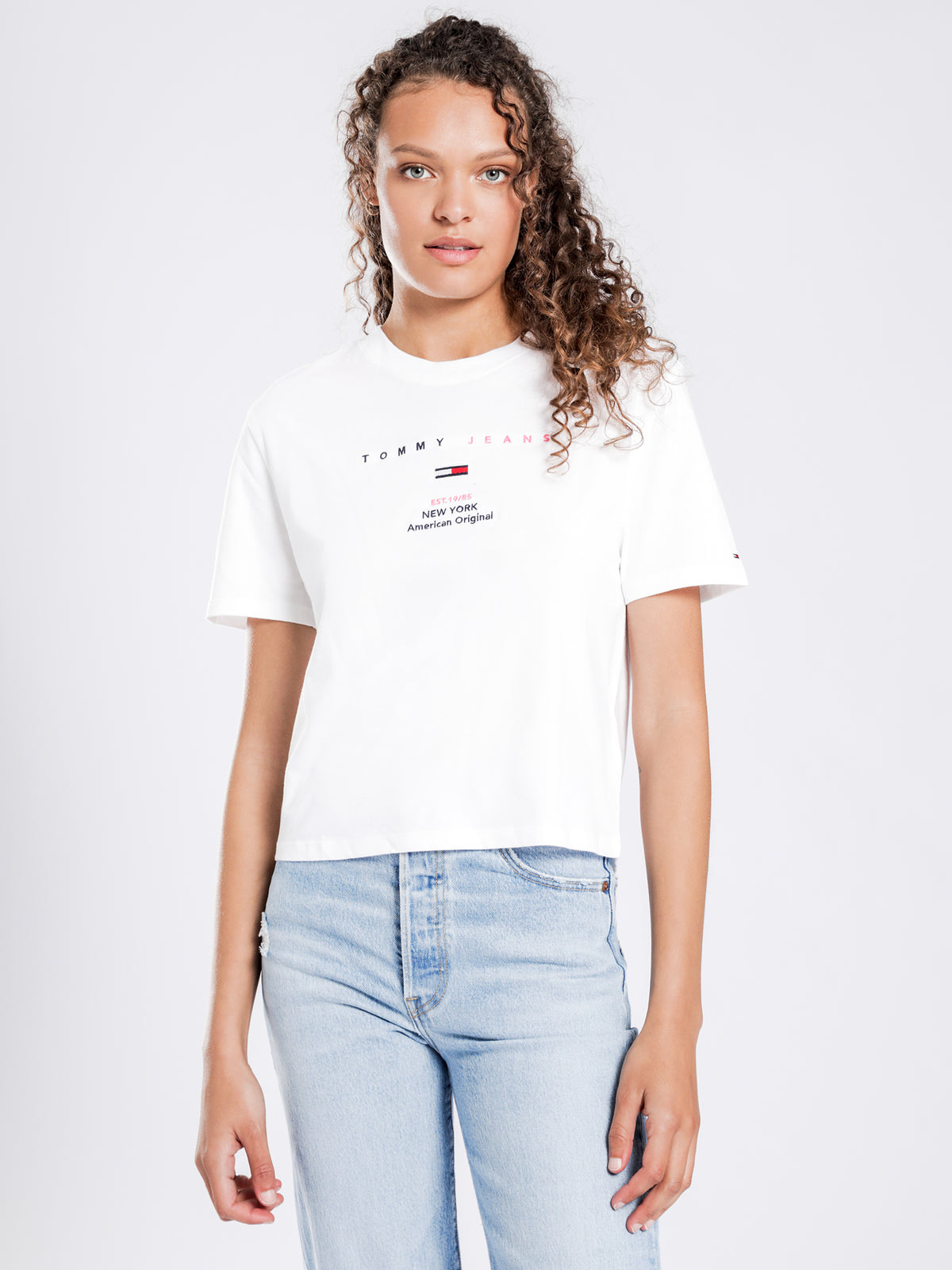 Small Logo Text T-Shirt in Classic White
