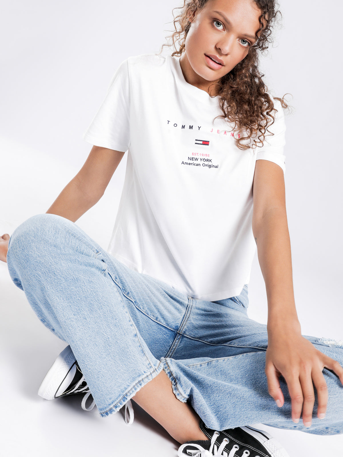 Small Logo Text T-Shirt in Classic White