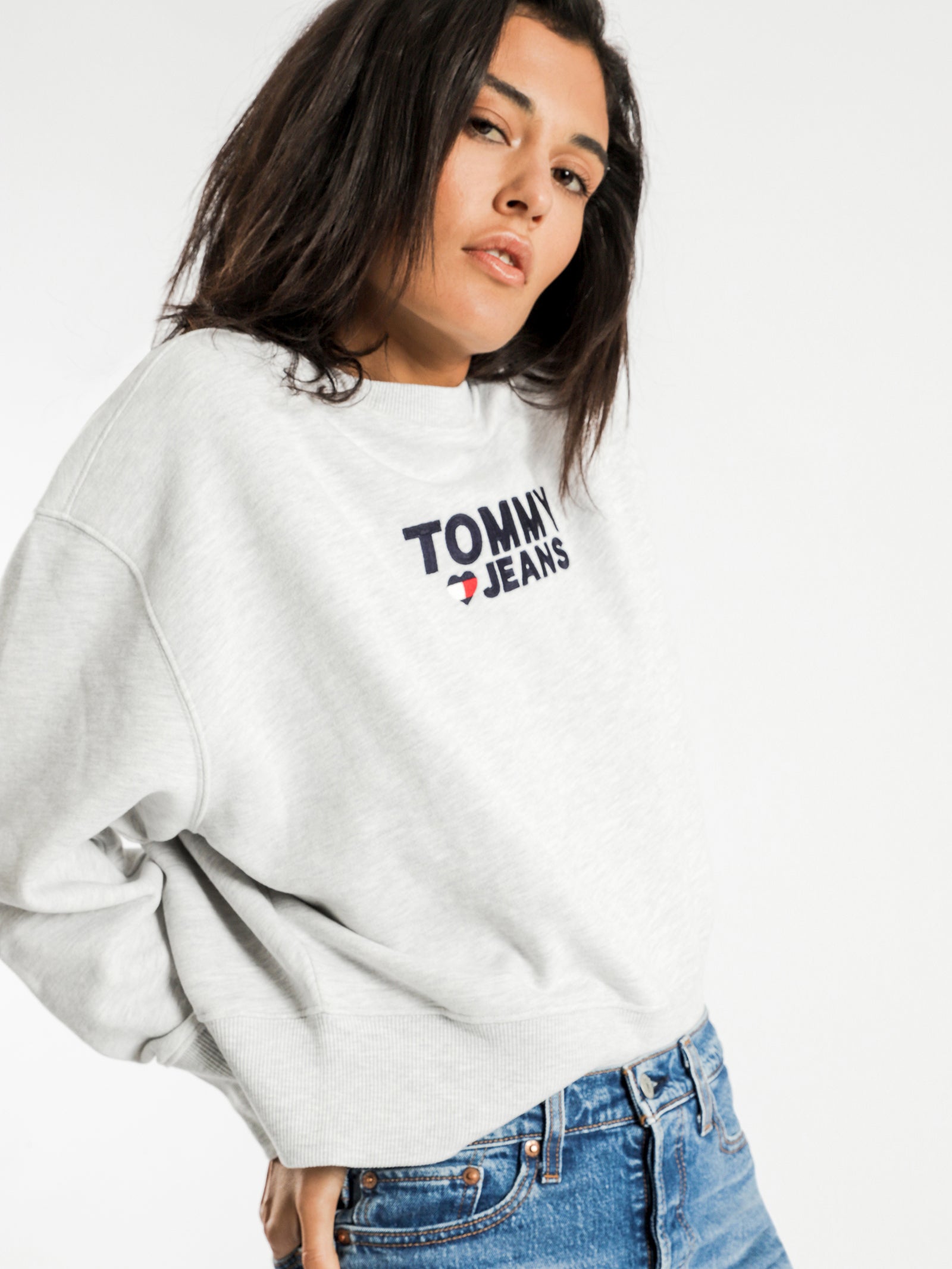 Tommy Heart Logo Crop Sweatshirt