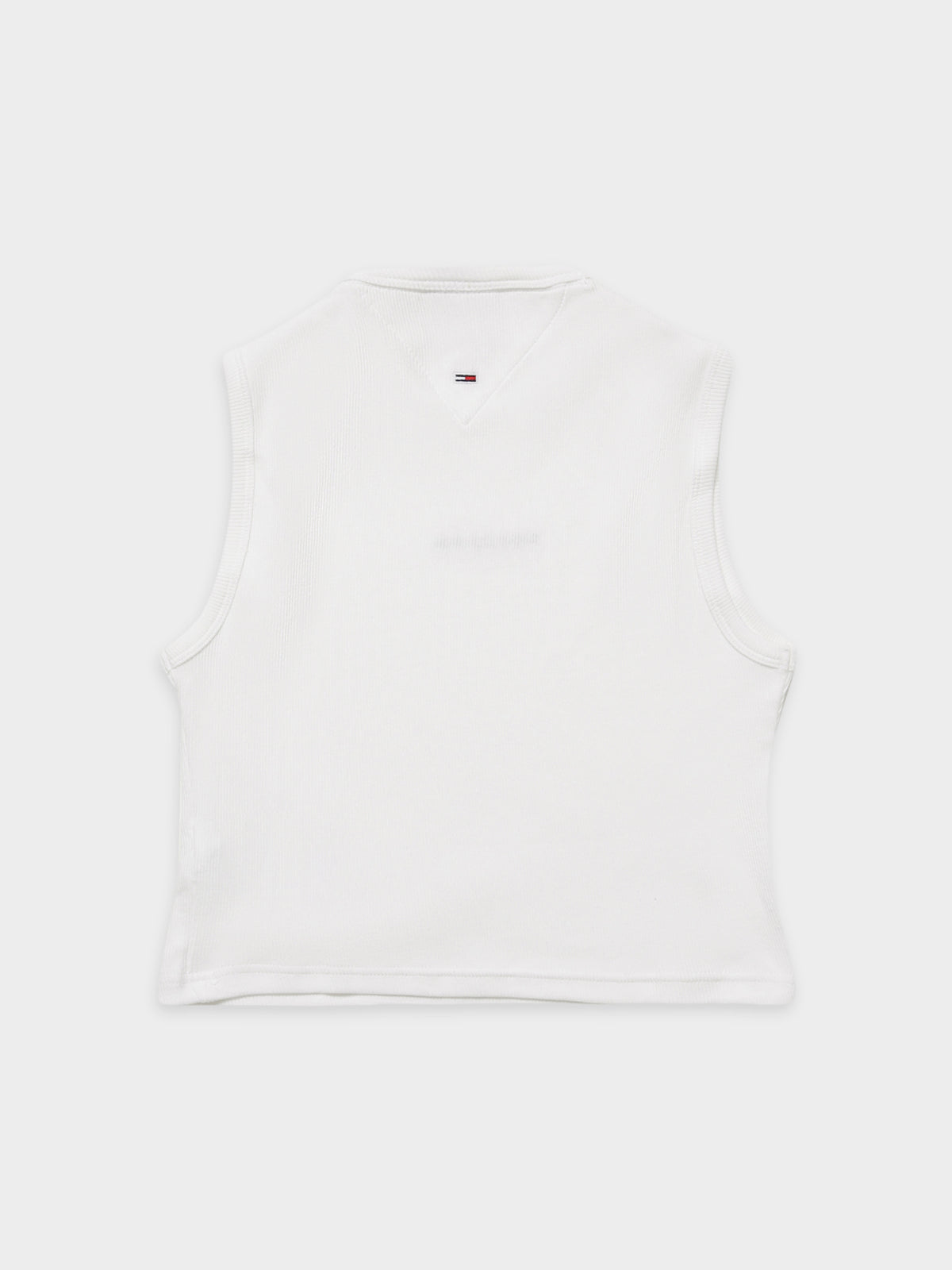Crop Tiny Linear Tank in White