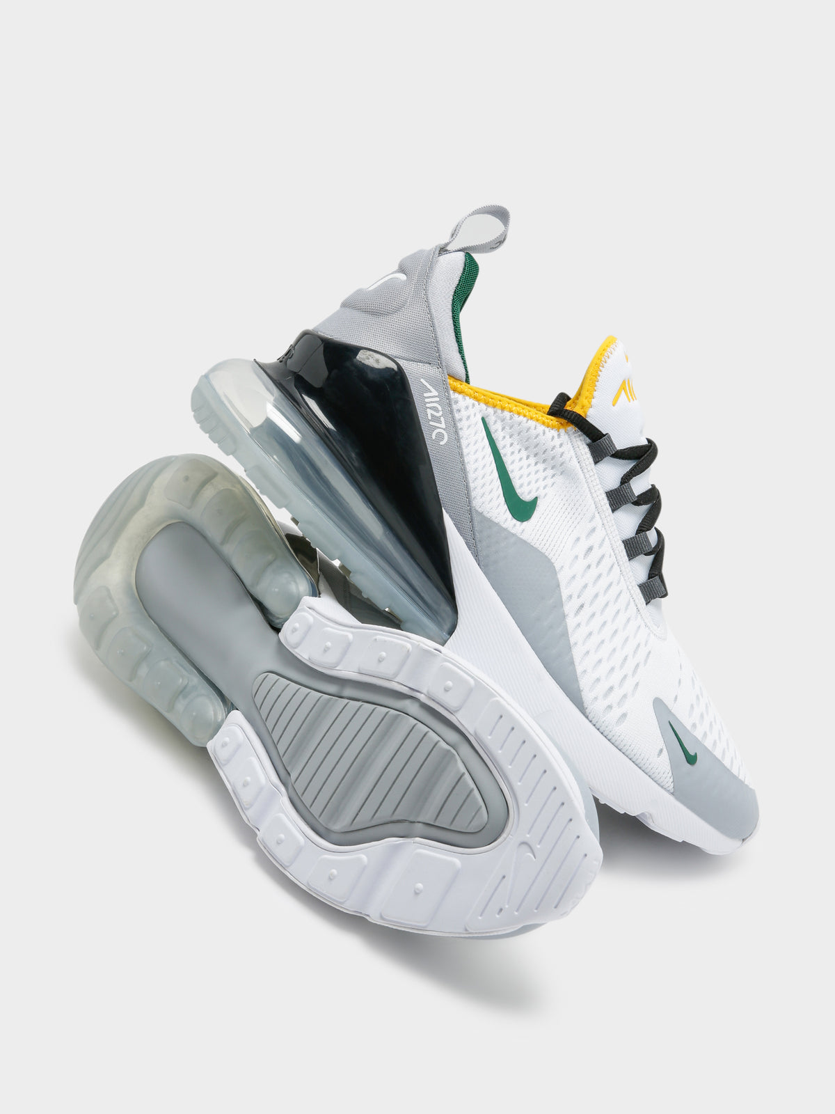 Mens Air Max 270 Sneakers in White &amp; Green