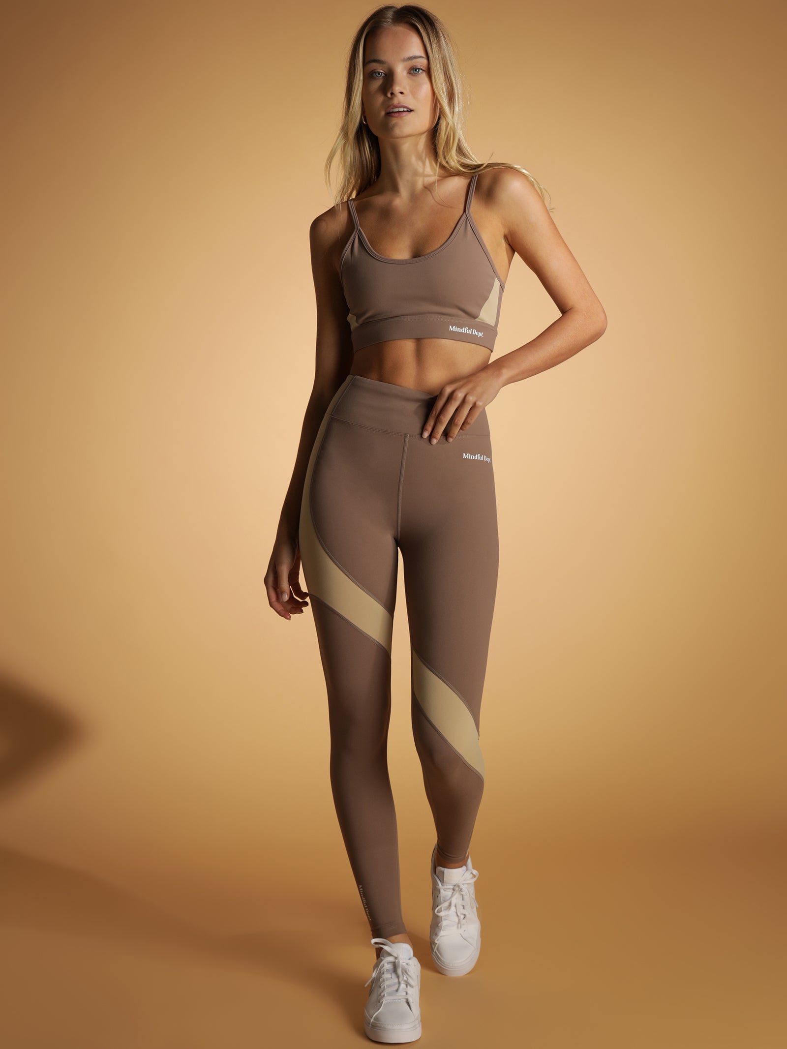 Panel Tights in Brown & Gravel