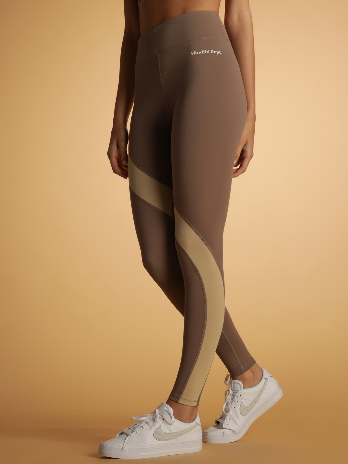 Panel Tights in Brown &amp; Gravel
