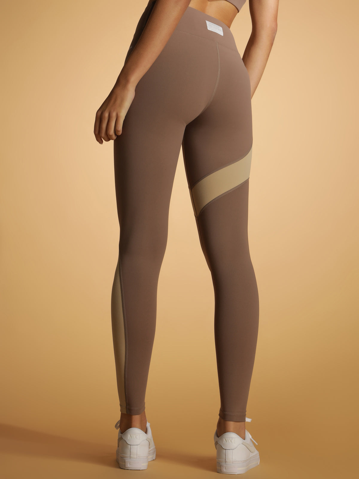 Panel Tights in Brown &amp; Gravel
